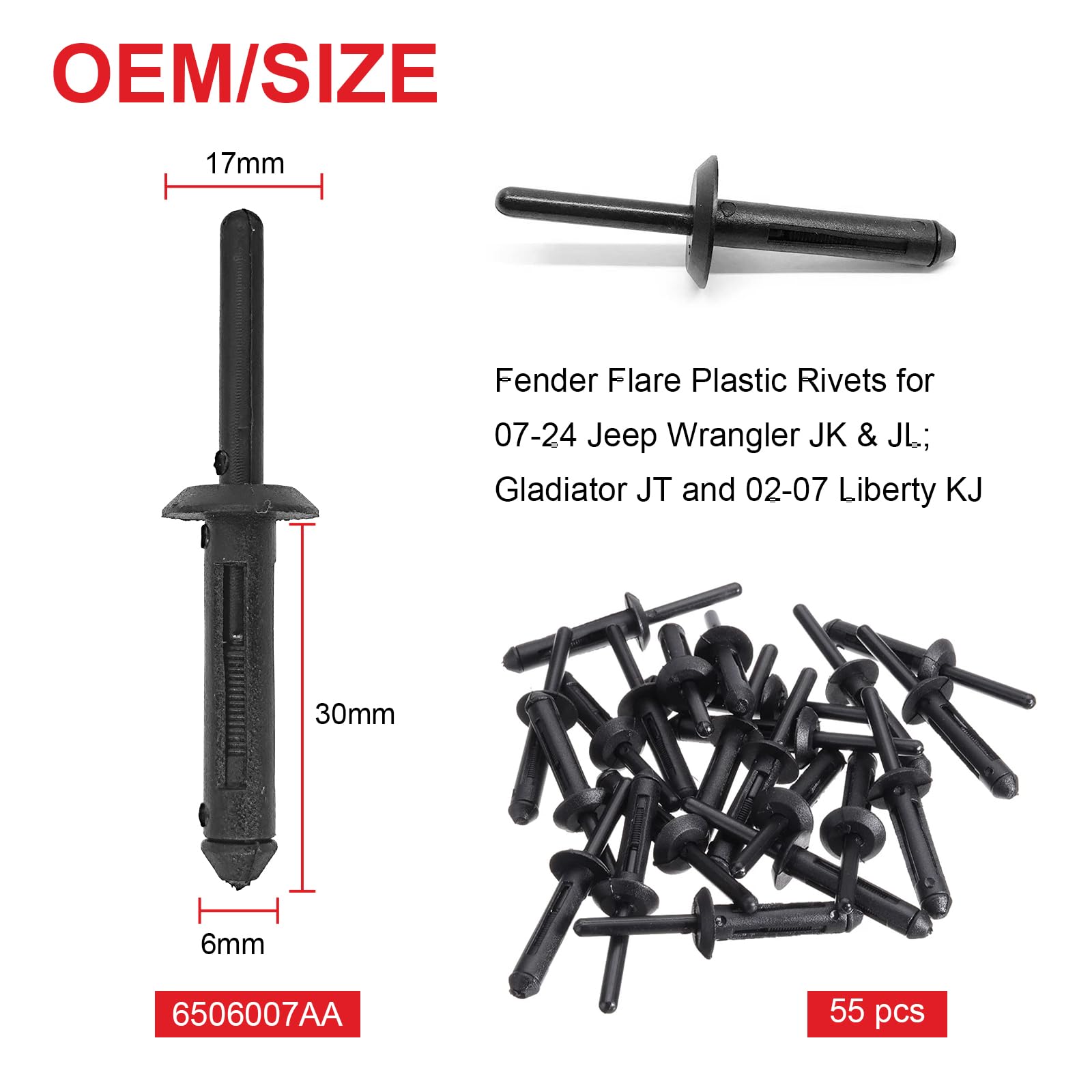 221Pcs Fender Clips For 2007-2022 Jeep Wrangler Jl Jk & 2005-2010 Grand Cherokee, Retainer Push Pins 6030441, Plastic Rivets 650