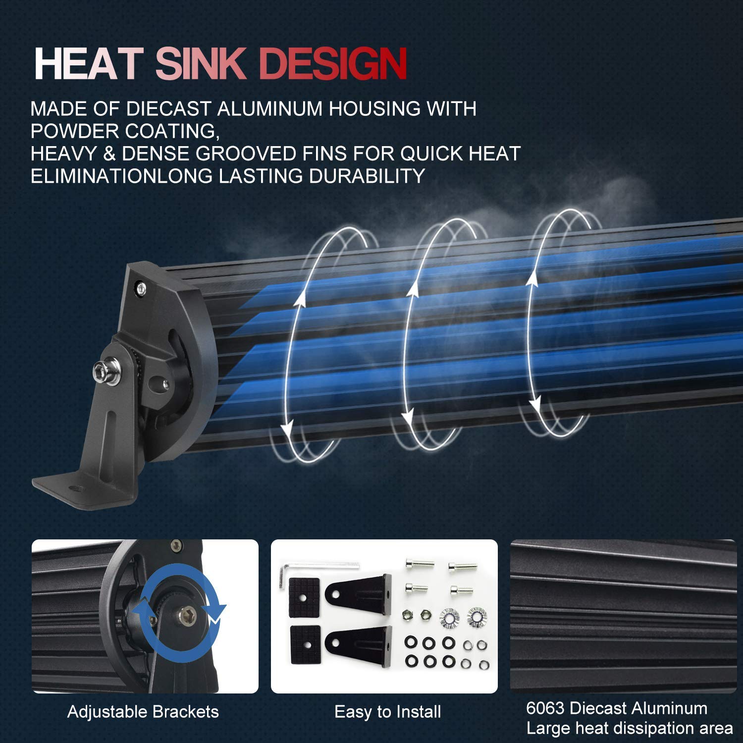 50'' Led Light Bar Curved Dakride Triple Row 1032W Flood Spot Combo Beam Off Road Lights 2Pc 4Inch 60W Spot Driving Fog Lights W