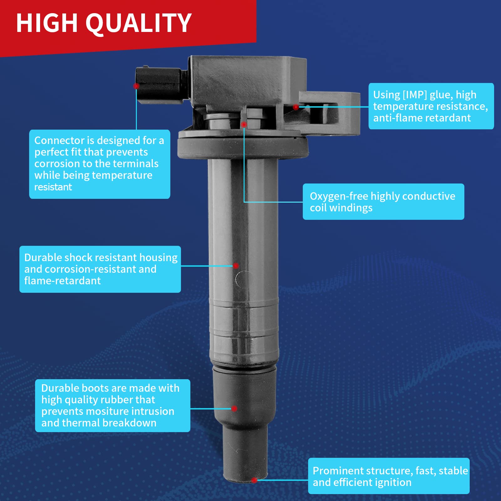 Drcax Oem Ignition Coil Uf316 C1304 C1293 Gn10312 Compatible With Scion Toyota Xa Xb Yaris Echo Prius Camry - L4 1.5L Engines -