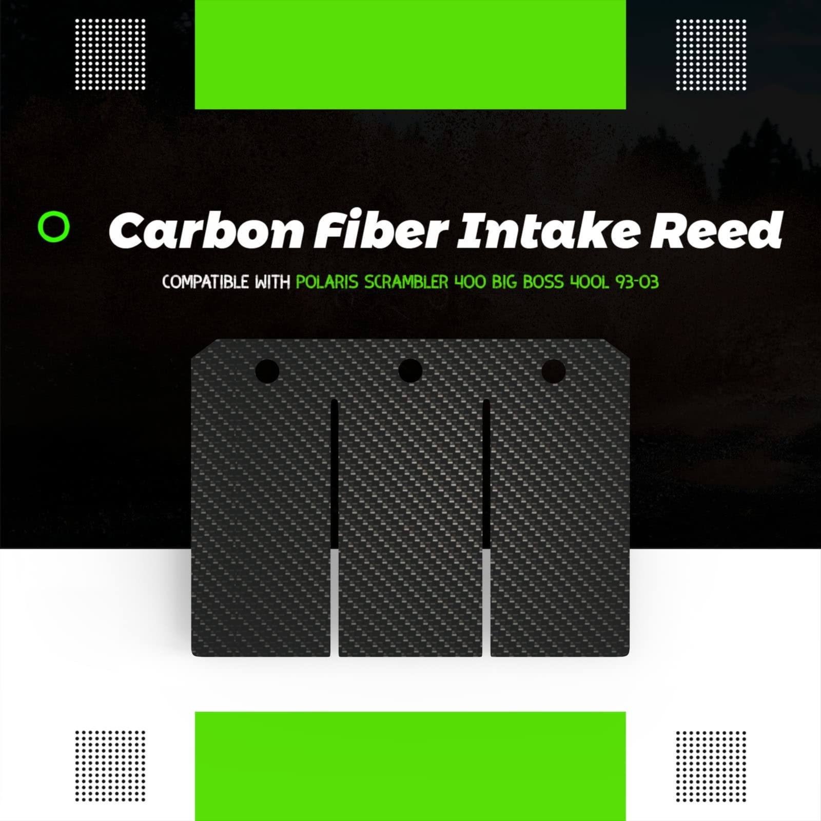 Carbon Fiber Intake Reed,Compatible With Polaris Scrambler 400 Big Boss 400L 93-03,Intake Reed Valve Repair Kit.