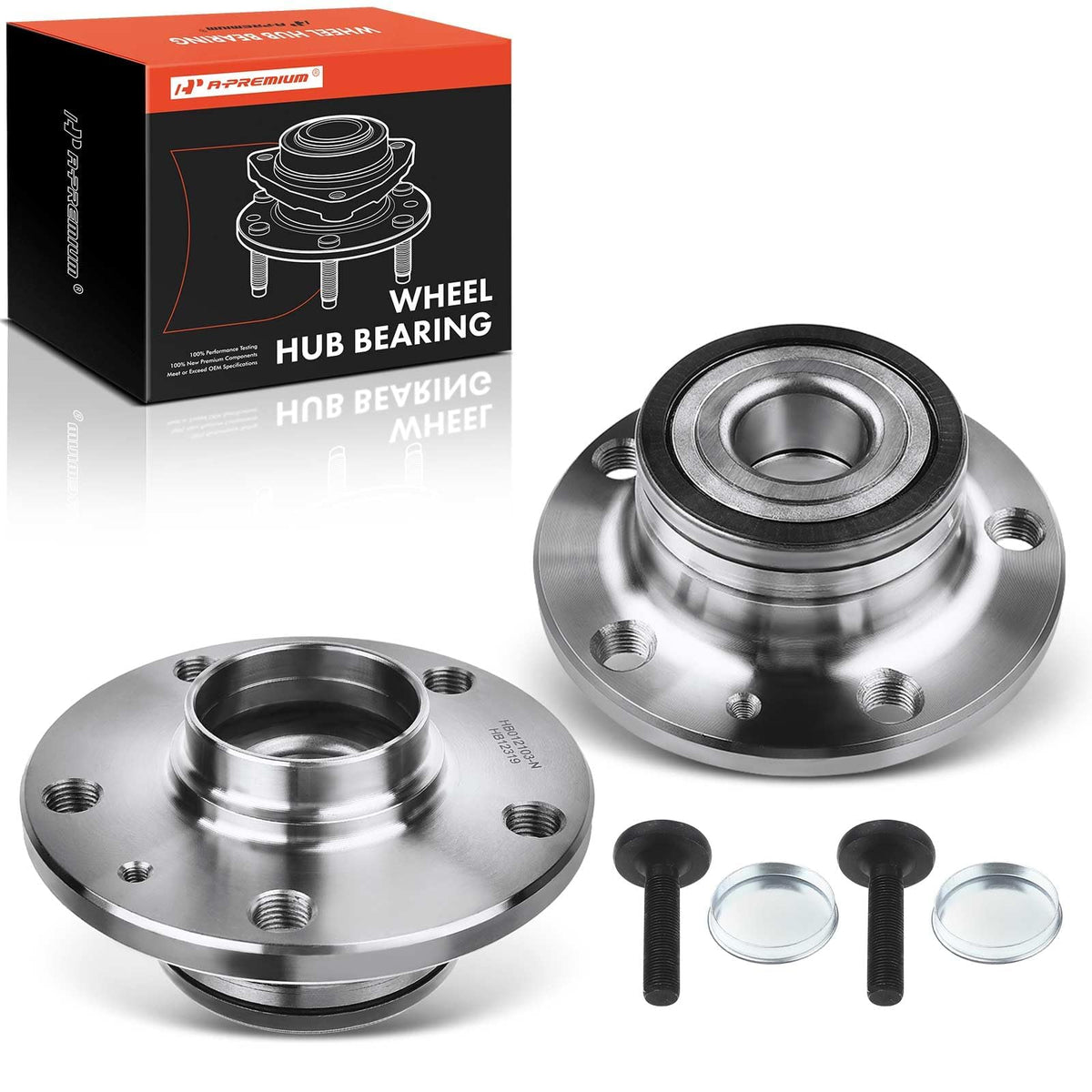 A-Premium 2 x Rear Wheel Bearing and Hub Assembly Compatible with Audi Volkswagen - 2005-2022 - Q3, TT, Beetle, CC, EOS, Golf, G