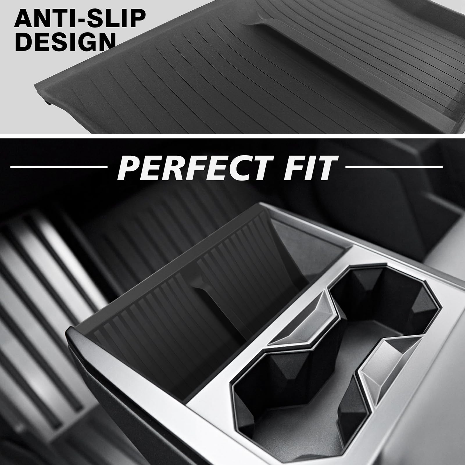 Bestevmod Center Console Screen Dash Organizer Compatible With Tesla Cybertruck 2024 2025 Pickup Dashboard Organizer Back Storag