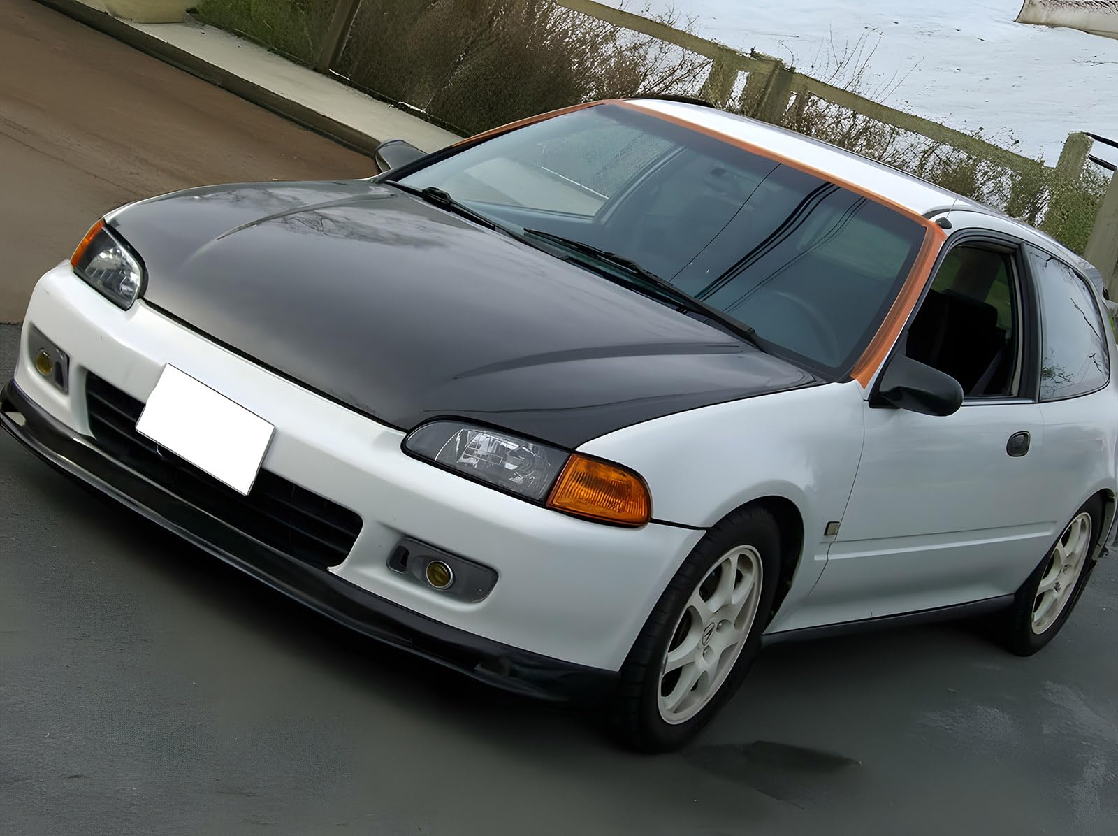 IKON MOTORSPORTS Front Bumper Lip, Compatible with 1992-1995 Honda Civic, Black PU Front Lip Finisher Under Chin Spoiler Add On Protector Splitter, 1993 1994