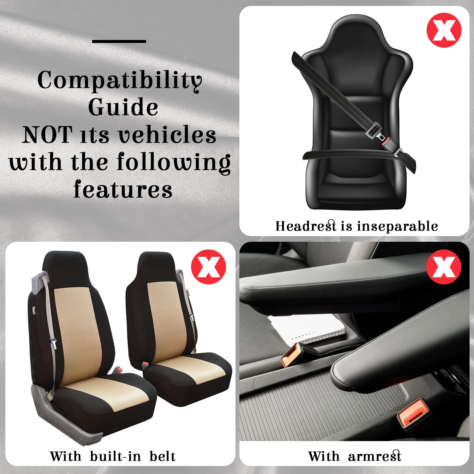 Frienda Baja Car Seat Covers Full Set Multicolor Stripe Car Seat Covers Boho Print Steering Wheel Cover Seat Belt Cover Crystal