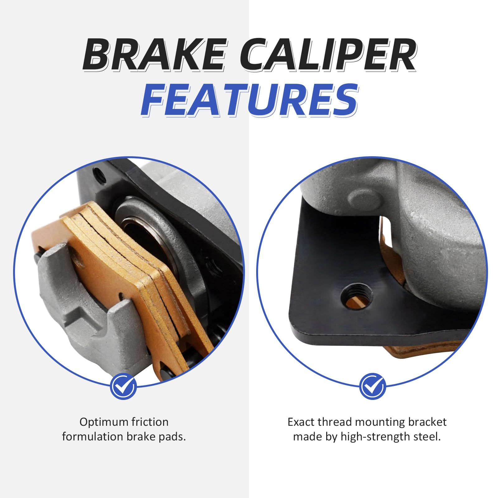 M MATI Front Left or Rear Brake Caliper W/Pads for Arctic Cat ATV 250 300 350 400 400 FIS 425 450 500 500 FIS 550 650 700 1000 T