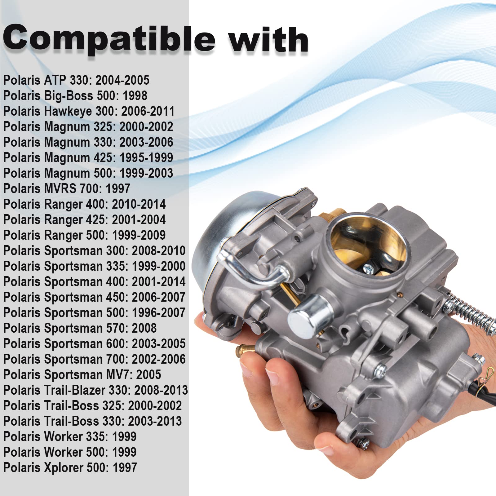 Carburetor For Polaris Magnum 425 (1998 1997 1996 1995) 2X4 4X4 6X6 &1999-2009 Ranger 500 & 2001-2008 Sportsman 500 Atv Quad Carb