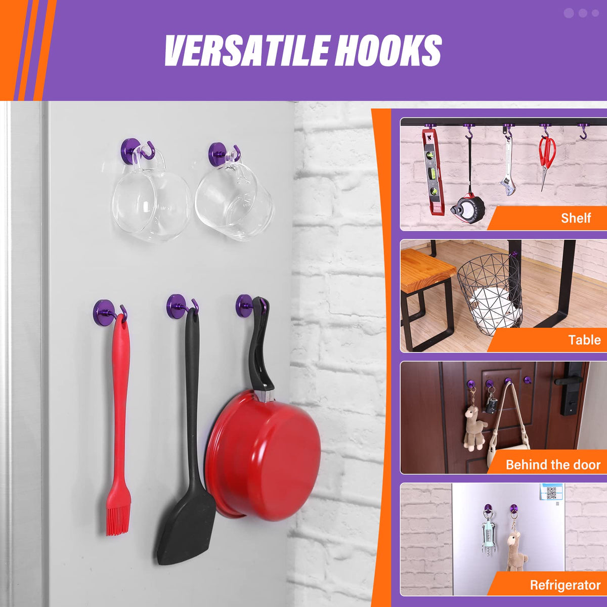 Neosmuk Magnetic Hooks Heavy Duty,Strong Magnet with Hook for Fridge, Super Neod WBHDWB0CBBCWSQQ