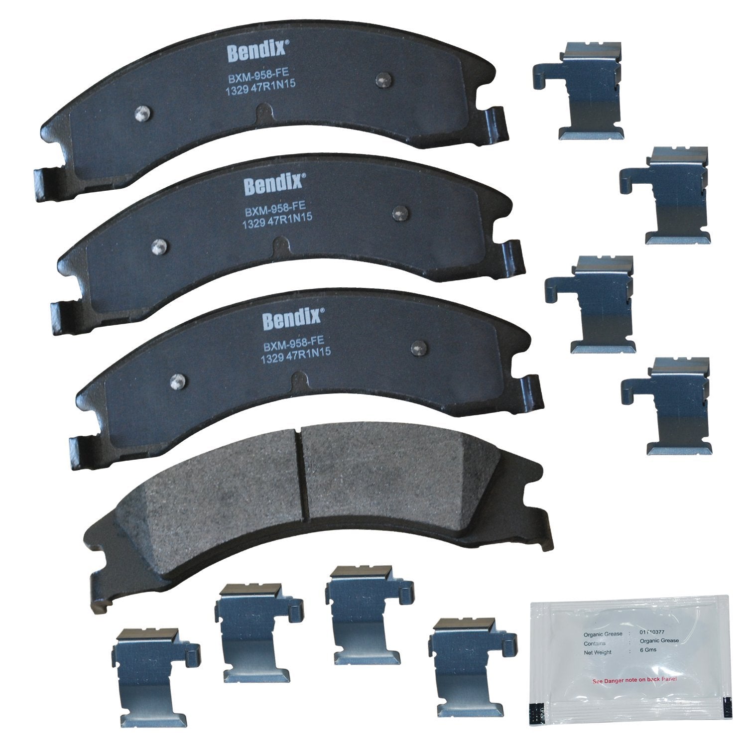 Bendix Priority1 Cfm1329 Semi-Metallic Rear Brake Pads For Select Models Ford E-150, E-150 Econoline, E-250, E-350 Super Duty, E