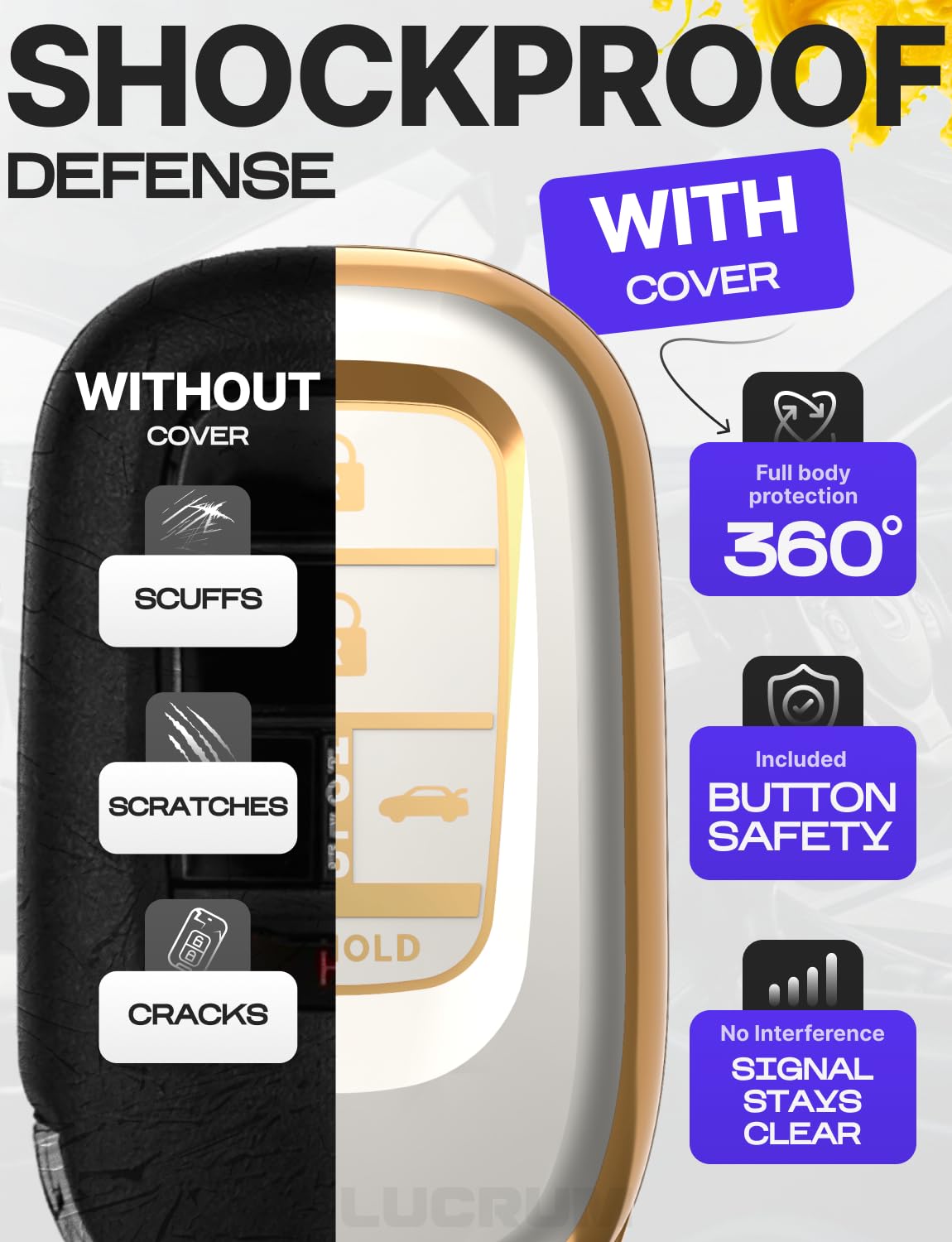 For 2025 Honda Pilot Key Fob Cover And Leather Keychain - For Honda Accord, Civic, Cr-V, Hr-V - 2022-2025 Full Cover Key Case -