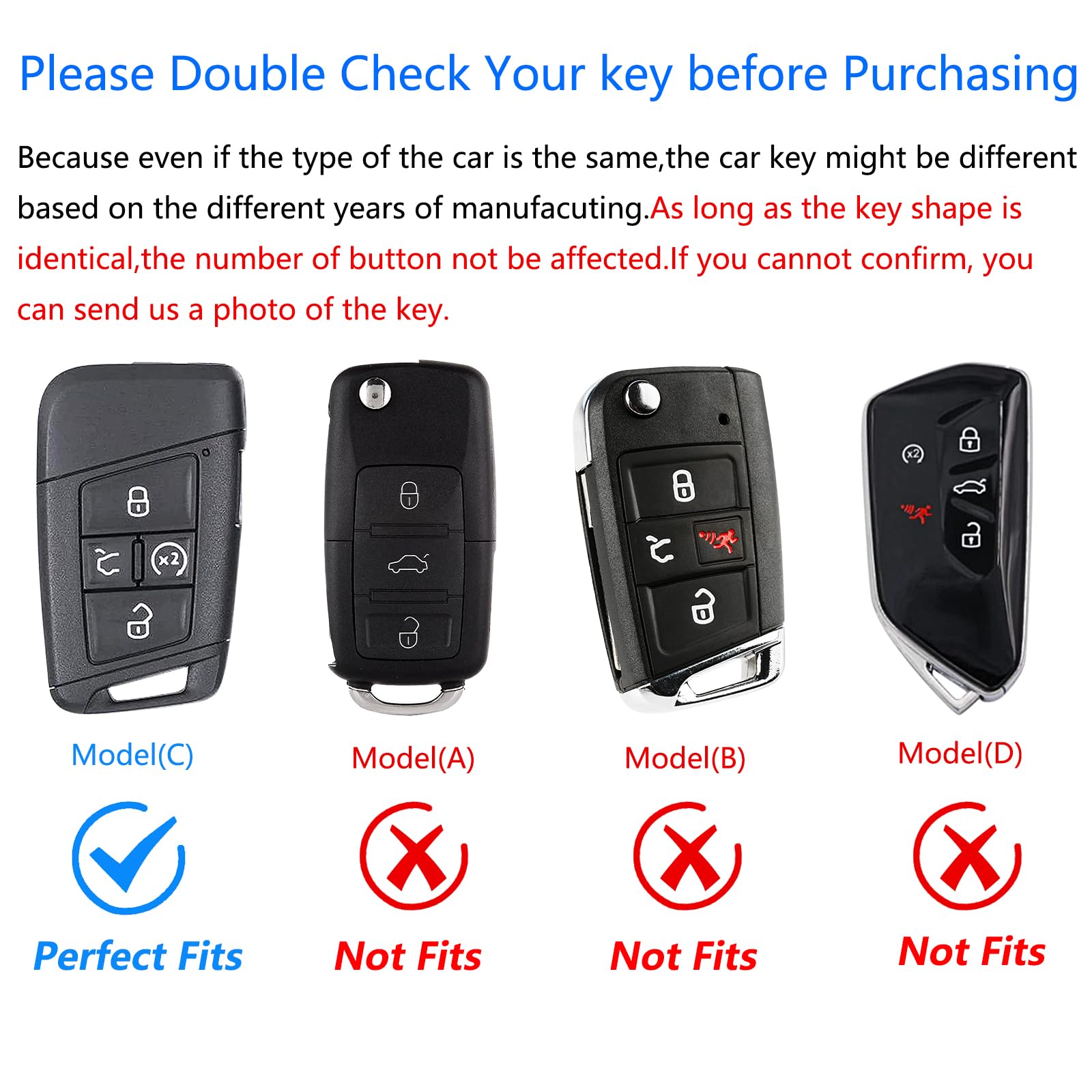 Ocezbiis For Volkswagen Key Fob Cover,Keychain,Zinc Alloy Protection Car Key Case For 2018-2022 Arteon Atlas Jetta Tiguan Taos G