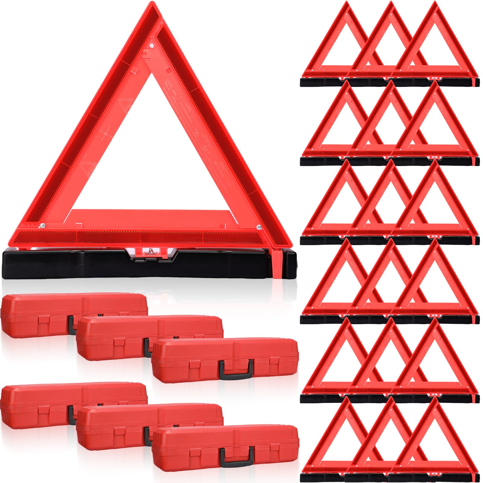 Kanayu Warning Triangle DOT Approved Foldable Emergency Safety Triangles Reflective Road Safety Triangle with Carrying Case Heav