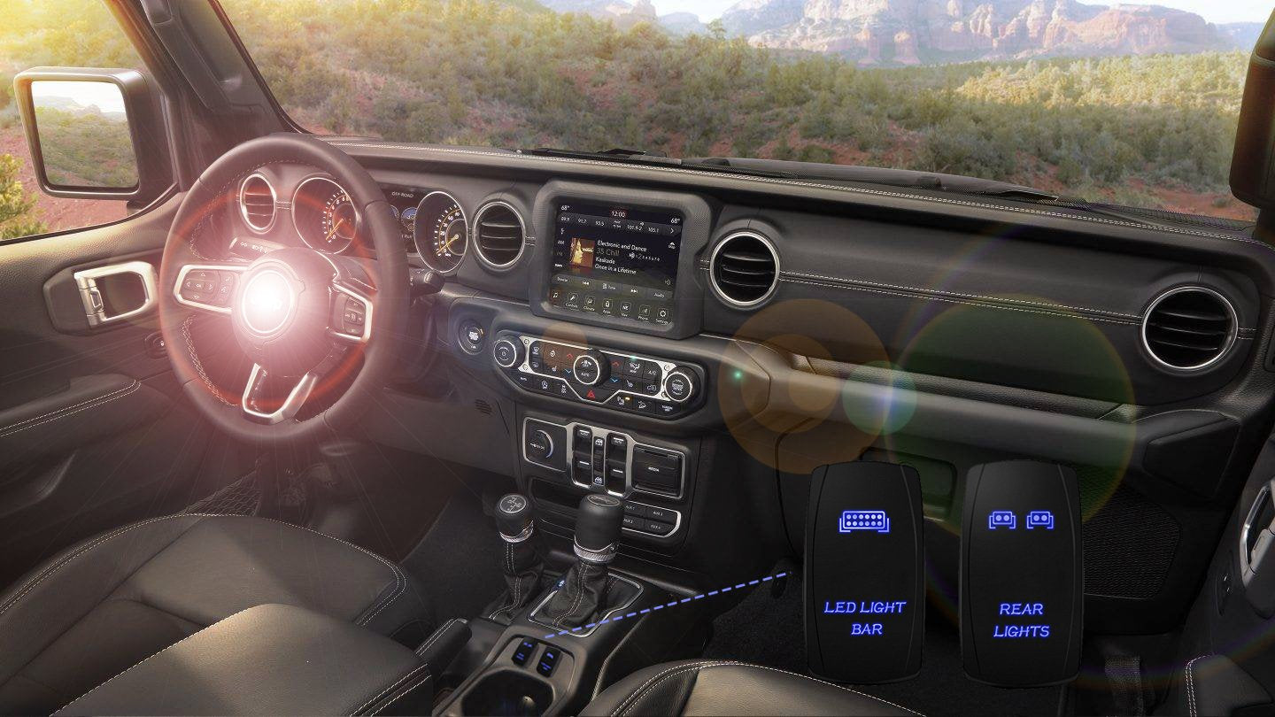 Xislet LED Light Bar & Rear Light Rocker Switches 5Pin Laser On/Off with Jumper Wires Set Compatible with Polaris UTV ATV Jeep V