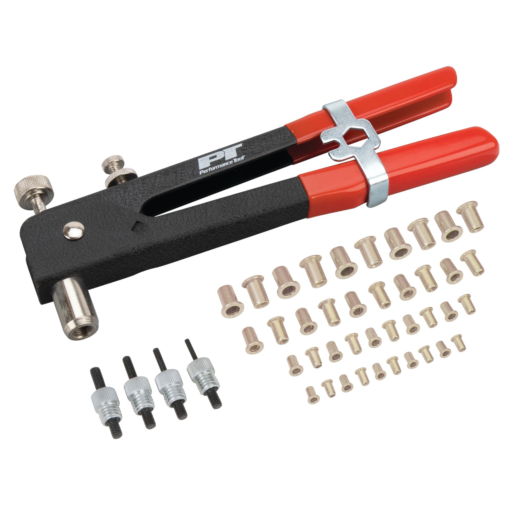 Performance Tool W2006 Sae Rivet Nut Kit Set, Riveter Tool, Rivet Nut Gun, Thread Hand Riveter, Rivet Gun, Riveting Tools With 4