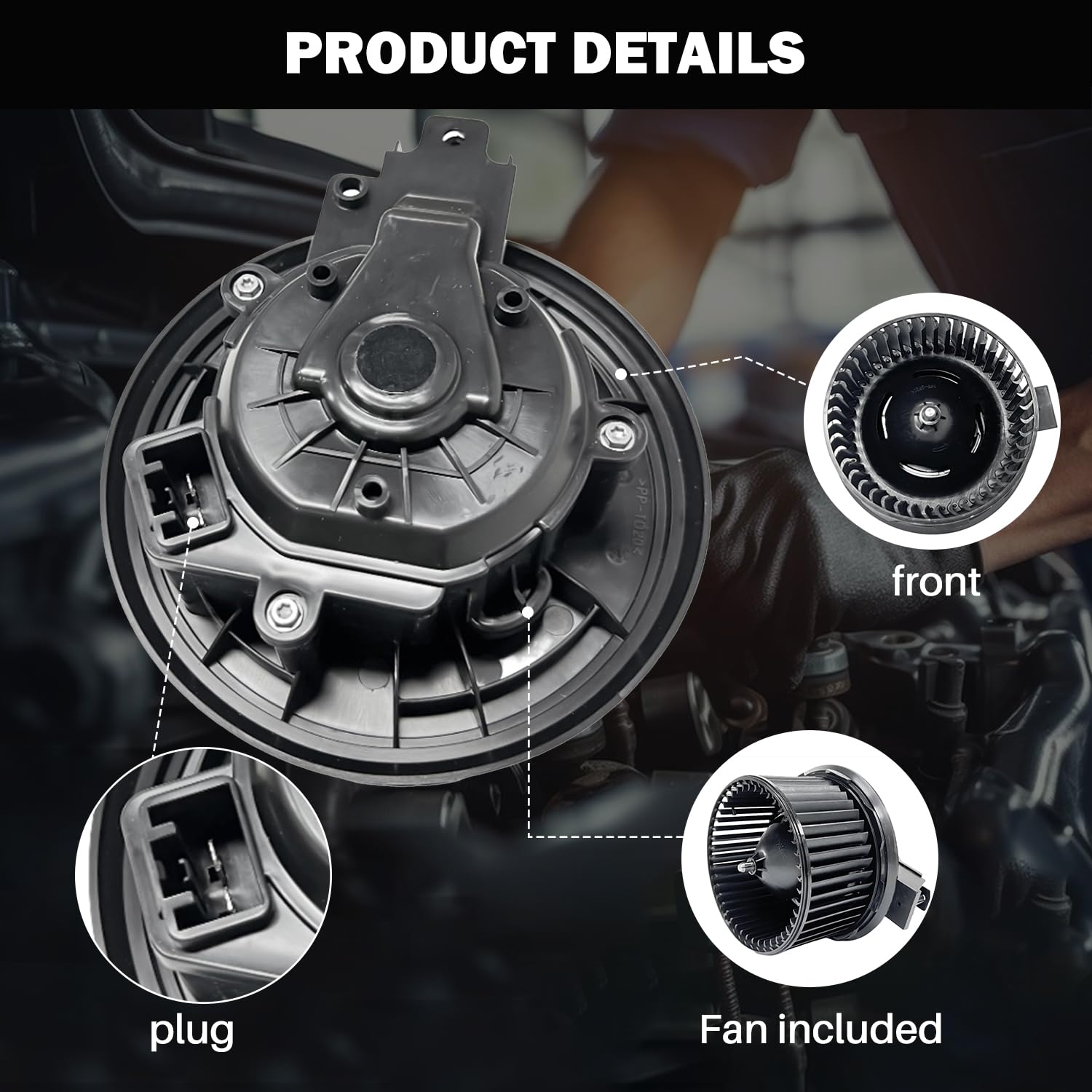 Aspligo 700274 Ac Heater Blower Motor Fan Front Fit For Ford Explorer Flex Police Interceptor Sedan 2013-2019, For Lincoln Mks 2