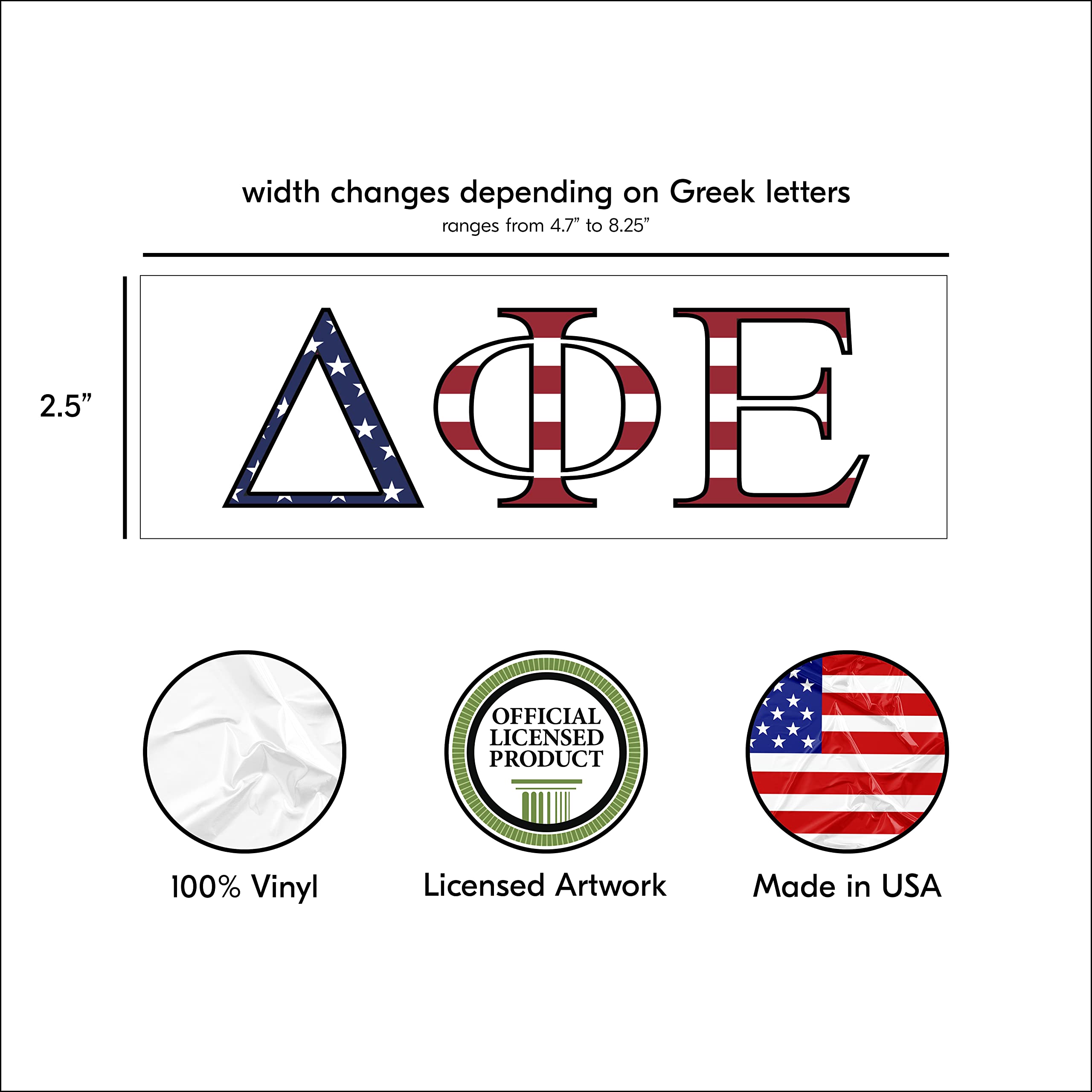 Pro-Graphx Delta Phi Epsilon Greek Sorority Sticker Decal, 2.5 Inches Tall, Sky Blue