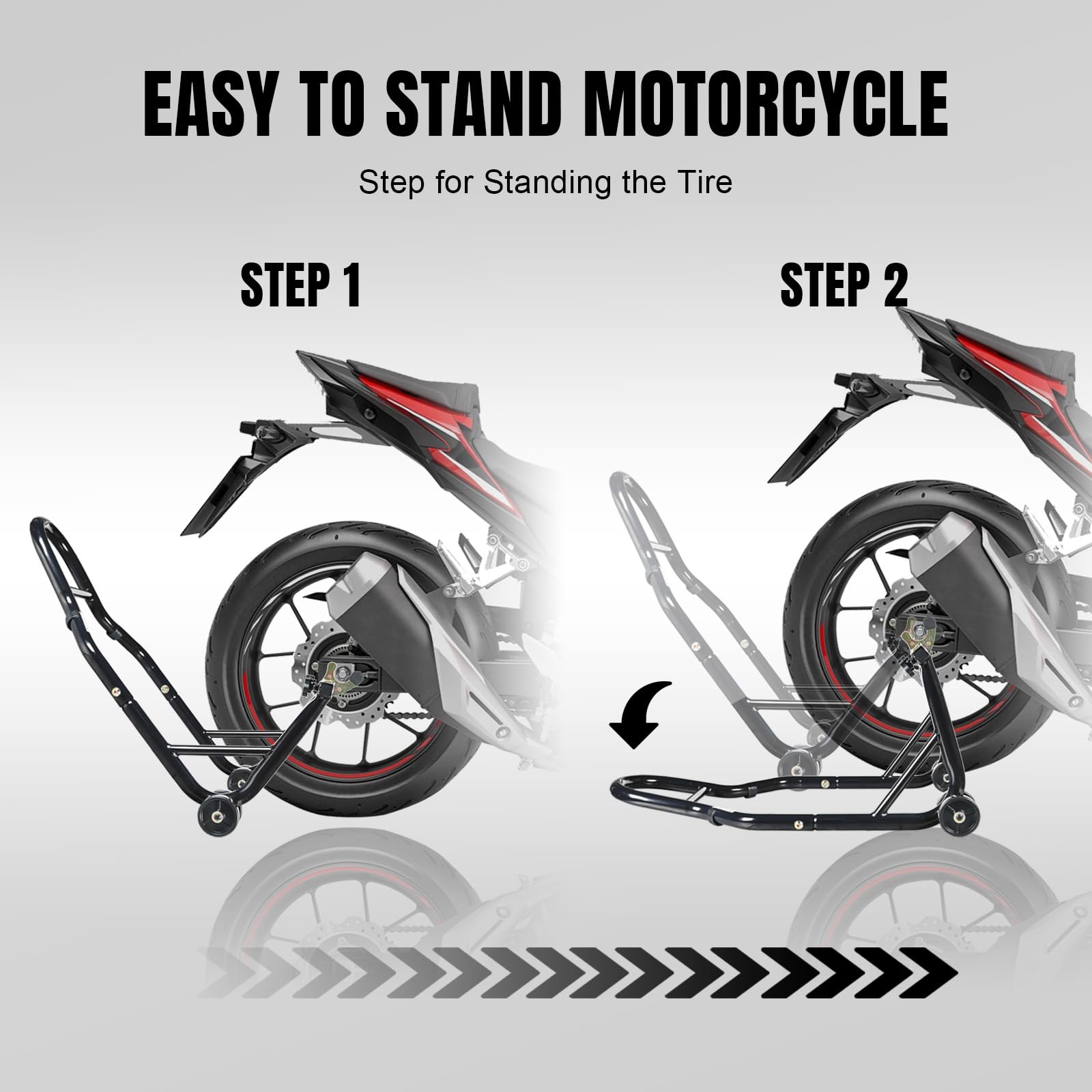 Jack Boss Motorcycle Stand Rear Combo Wheel Lift Stand, 500Lbs Capacity,Swingarm Spool Paddock Stand For Sport Bike,Fit For Yama