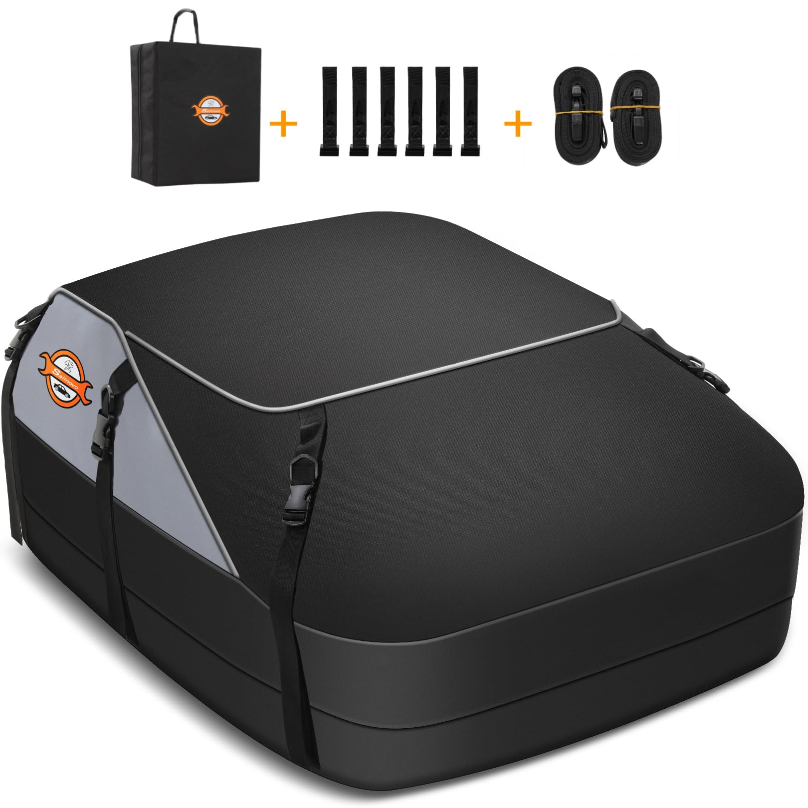 Sailnovo Car Rooftop Cargo Carrier Bag Waterproof 20 Cubic Feet For Top Of Vehicle With/Without Roof Rack Car Top Carrier With 6