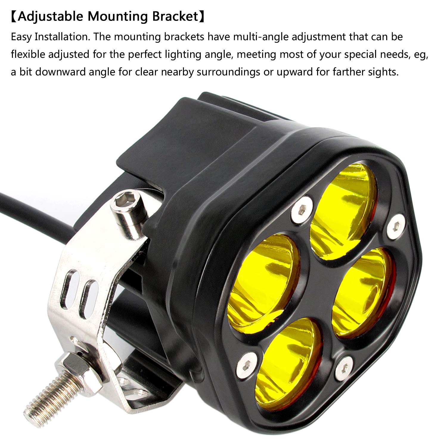 Sufemotec Yellow Led Pods Lights 3Inch 40W Led Driving Off Road Lighting 12V 24V Spot Cube Light Bar For 4Wd Pickup Trucks Boat