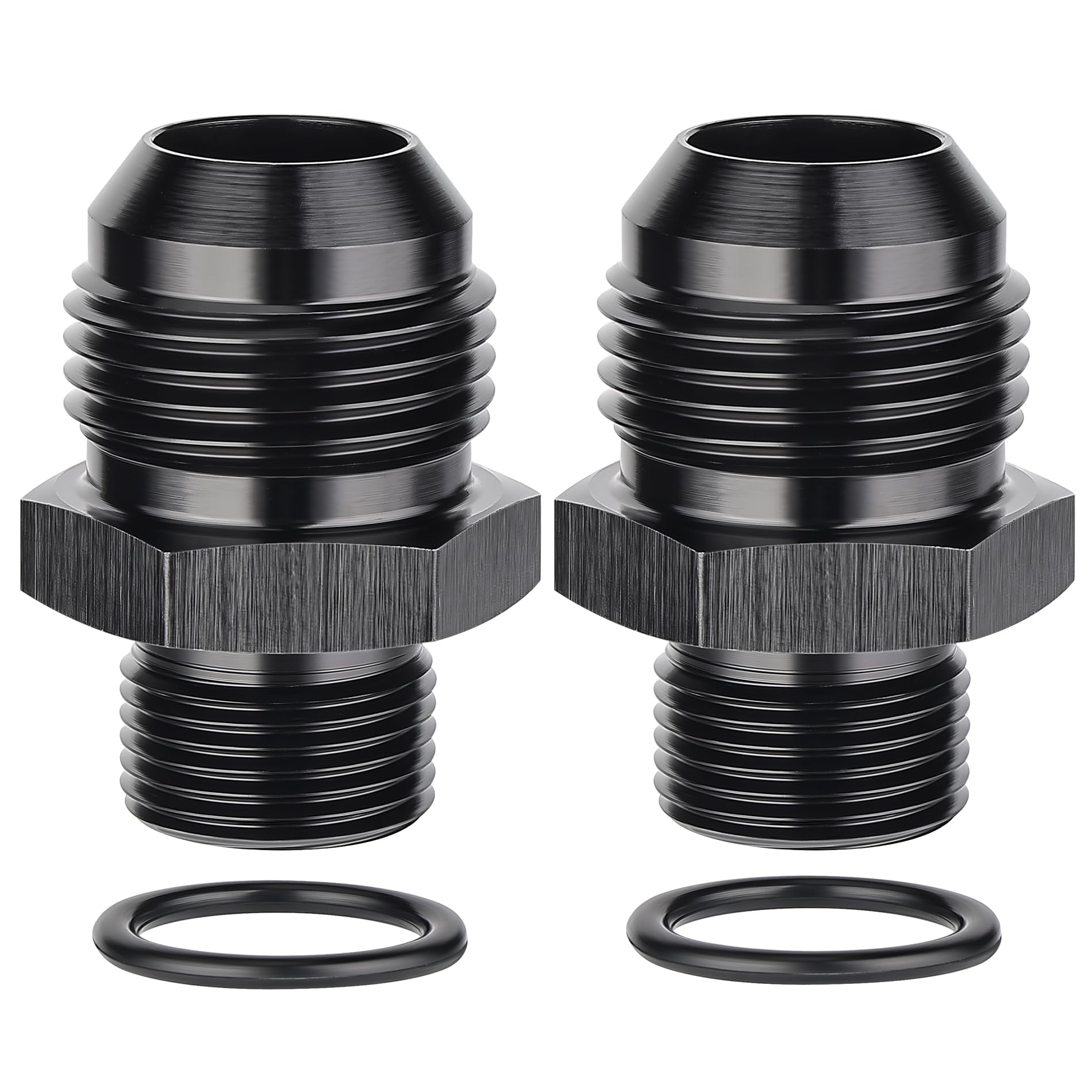 Evil Energy 12An Male Flare To M20 X 1.5Mm Male Metric Fitting Adapter Aluminium Alloy 2Pcs