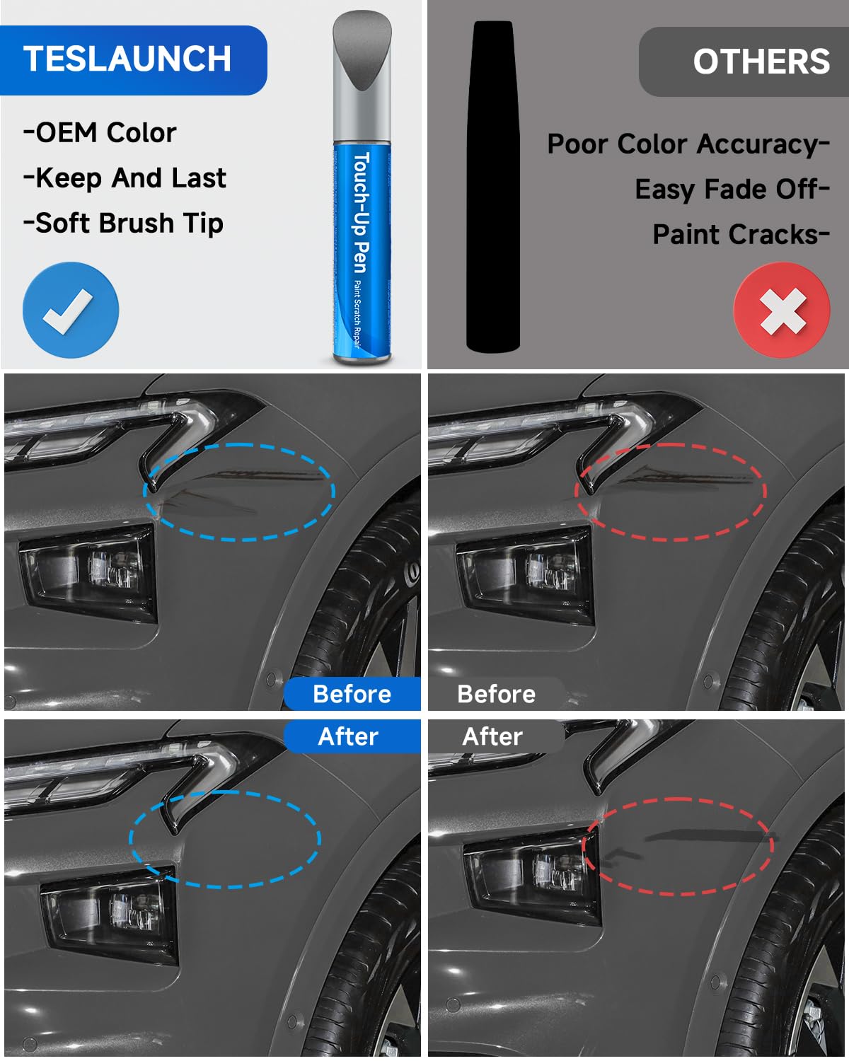 1G3 Magnetic Gray Metallic Touch Up Paint Compatible with Toyota Exact Match Touch Up Paint Car Scratch Repair