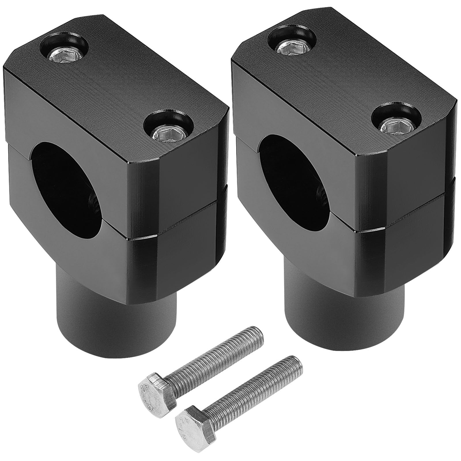 Kemimoto 1 Inch Motorcycle Handlebar Risers, Aluminum Alloy Motorcycle Risers, Compatible With Sportster Softail Dyna V-Star Shadow, Universal Motorcycle Accessories, Black