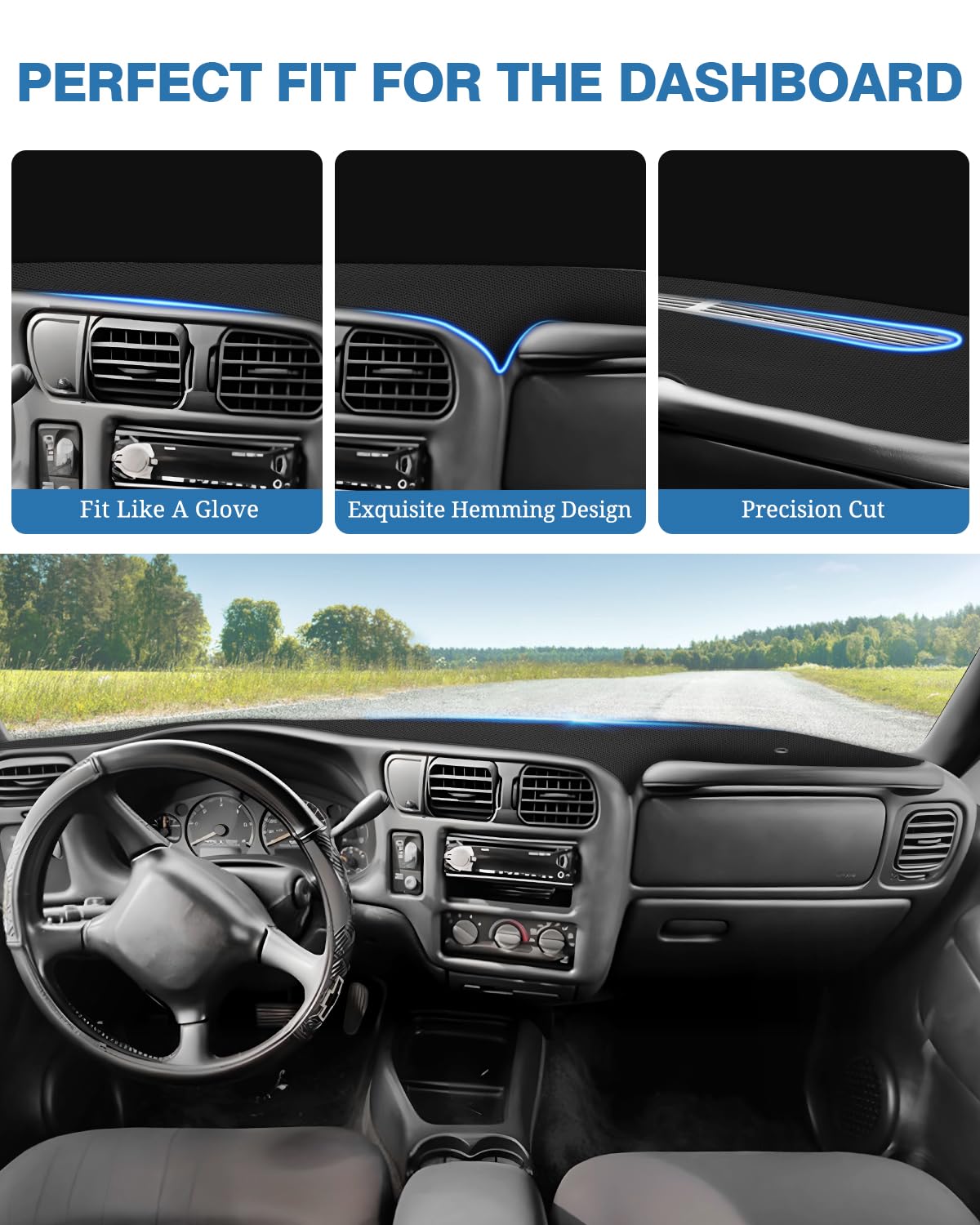 Fiilines Dash Cover Custom Fit For 1998-2005 Chevrolet Blazer / 1998-2004 Chevrolet S10 / 1998-2001 Gmc Jimmy / 1998-2004 Gmc So