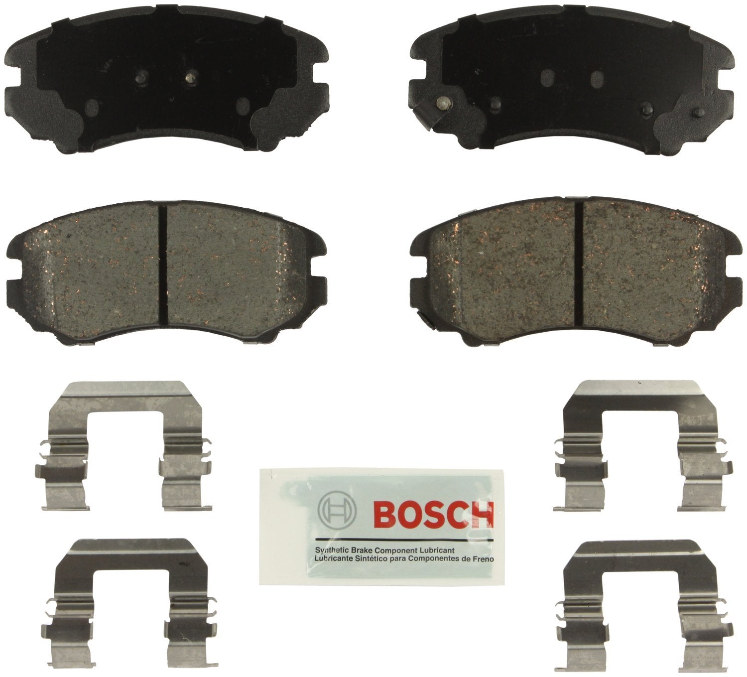 BOSCH BE924H Blue Ceramic Disc Brake Pad Set With Hardware - Compatible With Select Hyundai Azera, Elantra, Sonata, Tiburon, Tuc
