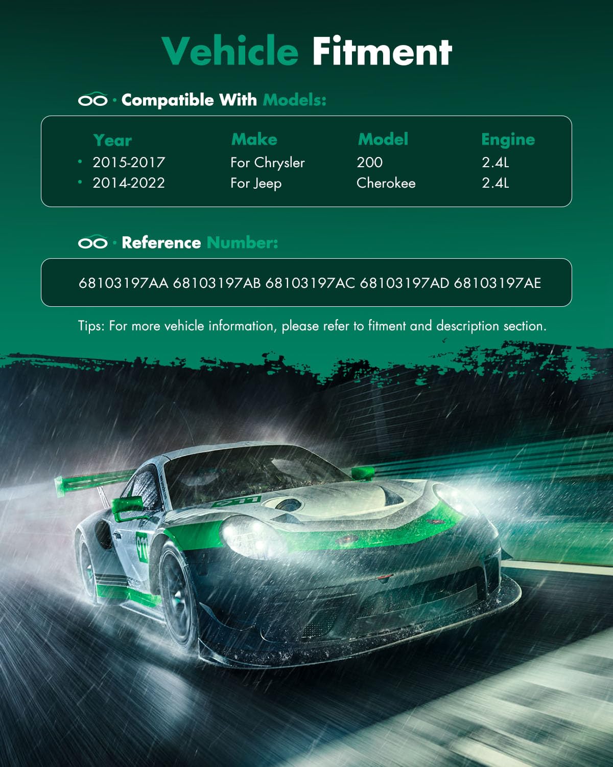 SCITOO AC Compressor Rapid Cooling for Chrysler 200 2.4L for Jeep Cherokee 2.4L 2014-2022 68103197AA 68103197AB 68103197AC 68103