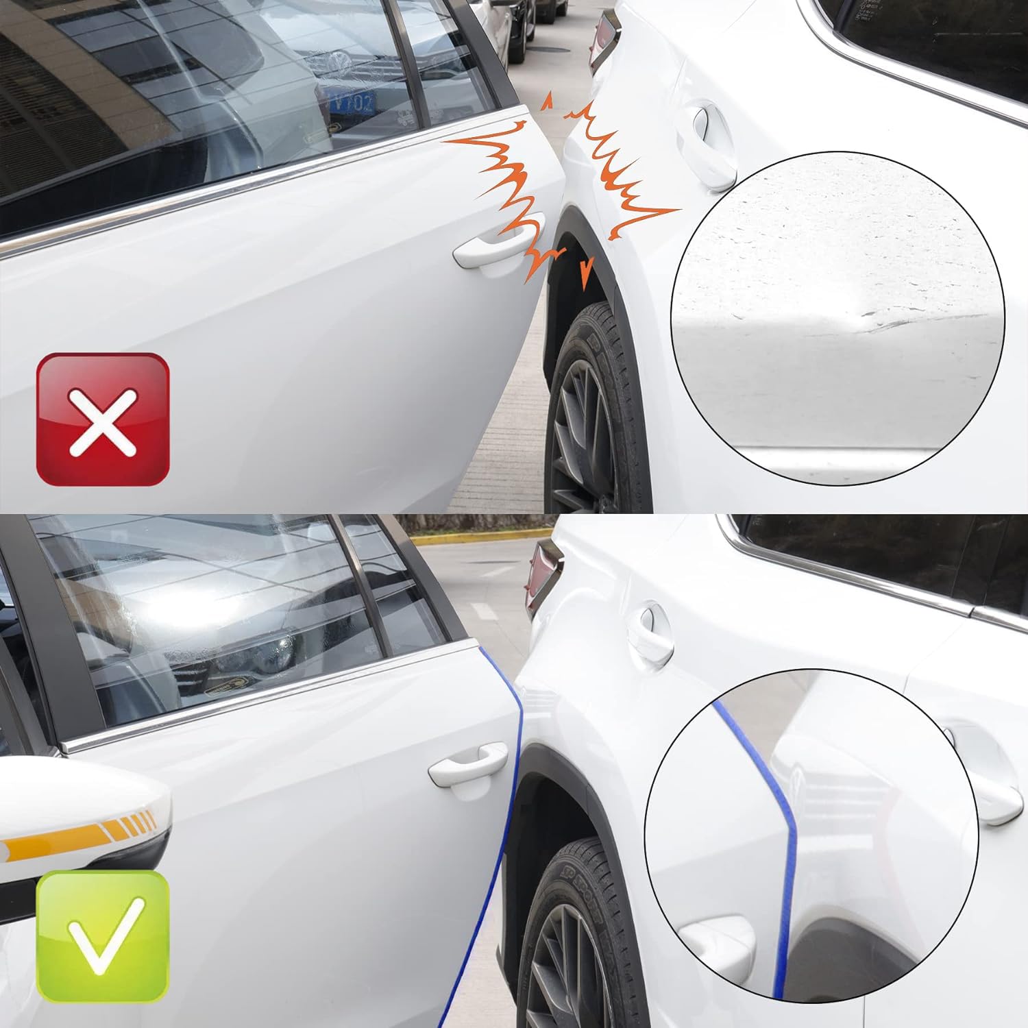 Singaro 16.4Ft (5M) Car Door Edge Anti Collision, Non Adhesive Door Rubber Edge Decoration Car Door Protection, Suitable For Mos