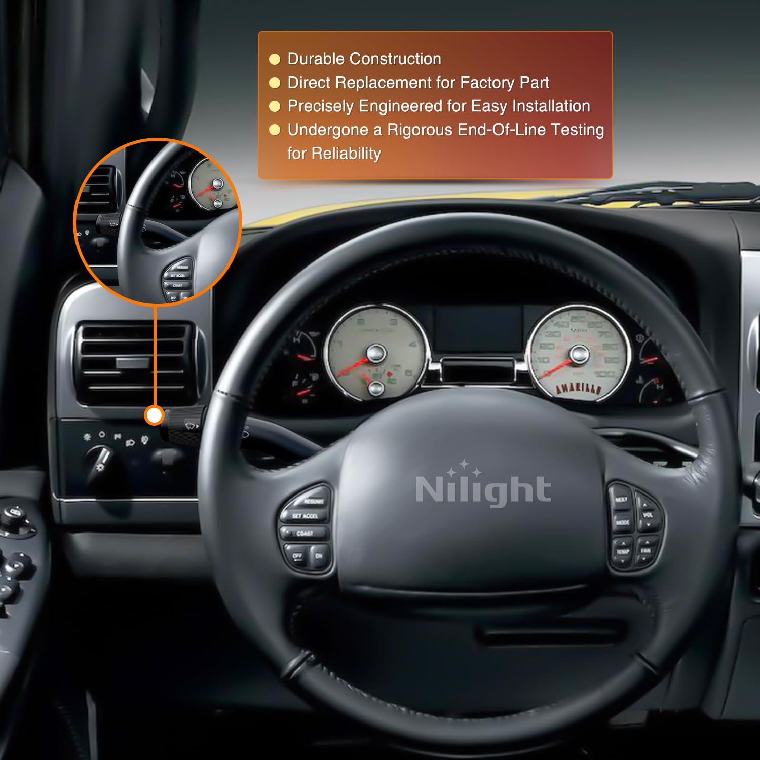 Nilight Turn Signal Switch Compatible With Ford 1999 2000 2001 2002 2003 2004 F150 F-150 F-250 F-350 F-450 F-550 Super Duty F650 F750 Lincoln Blackwood Windshield Wiper Combination