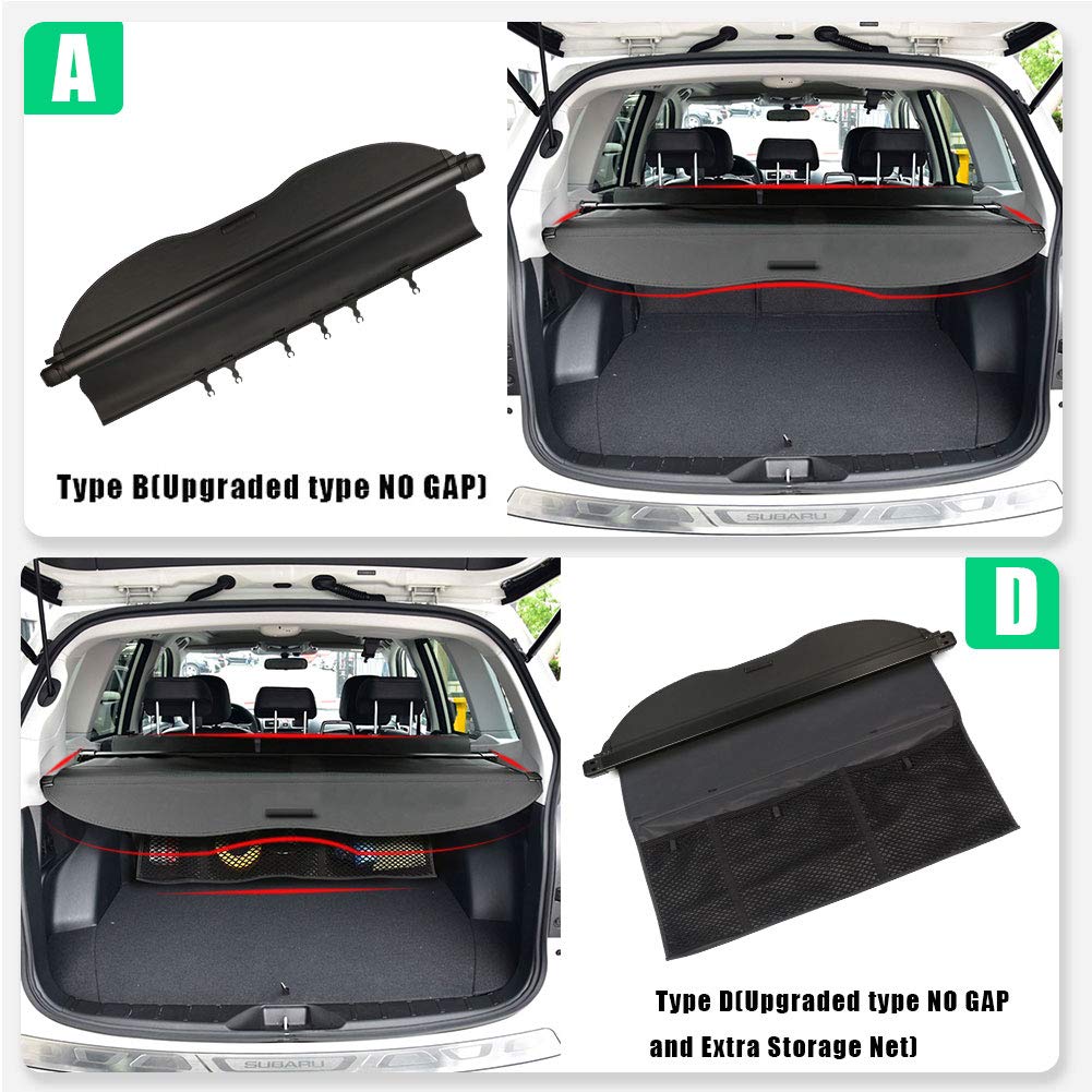 Marretoo For Subaru Forester (Manual Tailgate) Cargo Cover 2014-2018 Interior Trunk Security Accessories 2017 2018