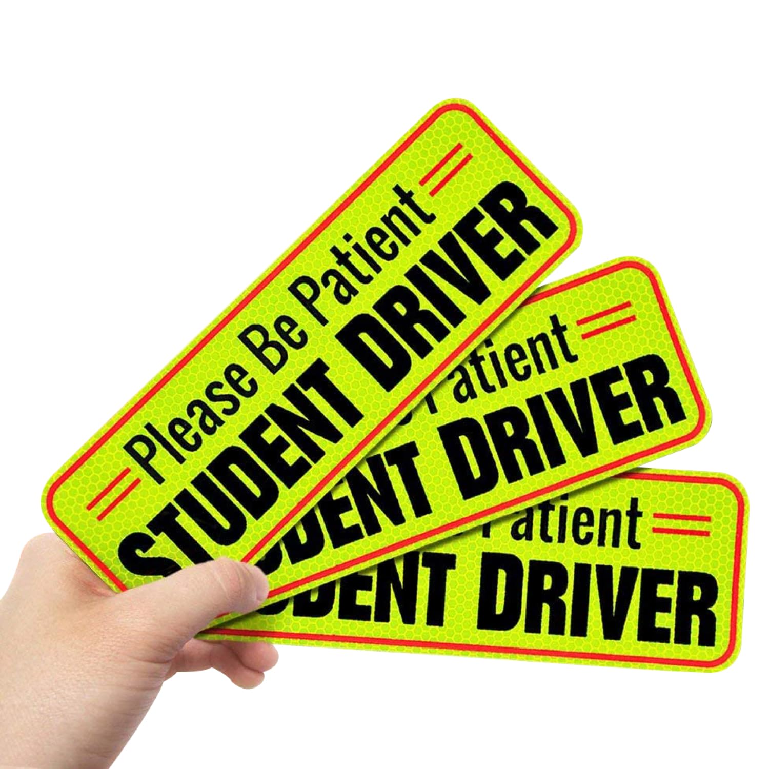 Signs Authority Student Driver Car Magnet Set Of 3 - Reflective 10 Inch Magnetic Signs For Cars - New Driver Magnet For Vehicle