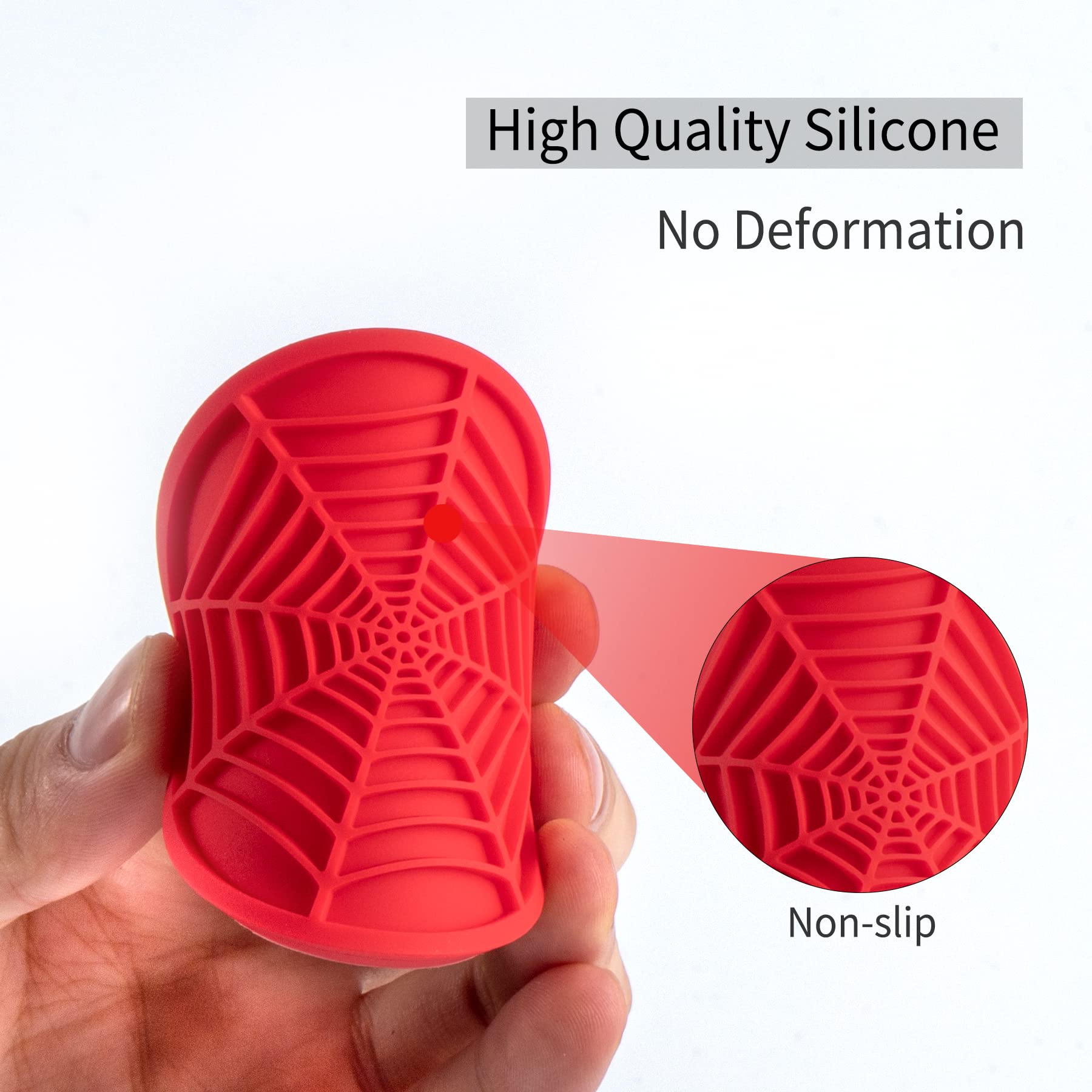 Alpmosn 4Pcs Spider Web Car Coasters For Cup Holders, Halloween Funny Non-Slip Silicone Insert Ornaments Coasters, Automotive Cu