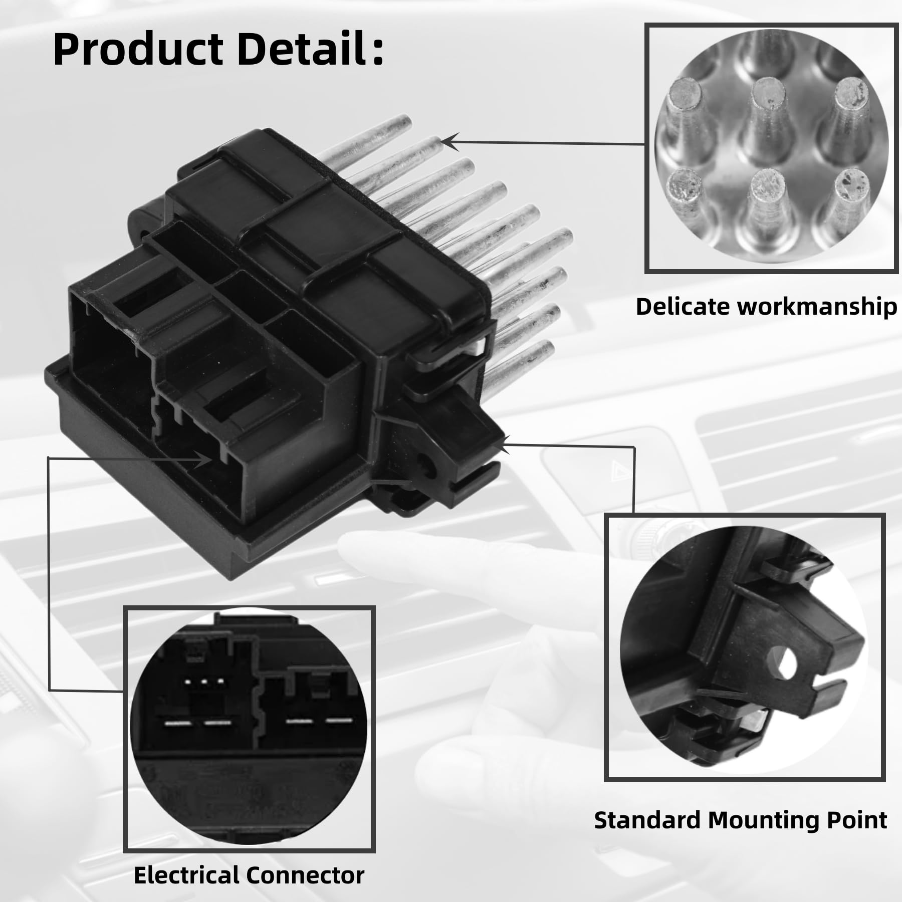 Blower Motor Resistor Compatible With Select 2007-2013 Chevy Silverado Suburban Tahoe Camaro Equinox/Gmc Sierra Yukon/Buick/Cadillac/Dodge/Chrysler/Opel Replace#15141283 13598134