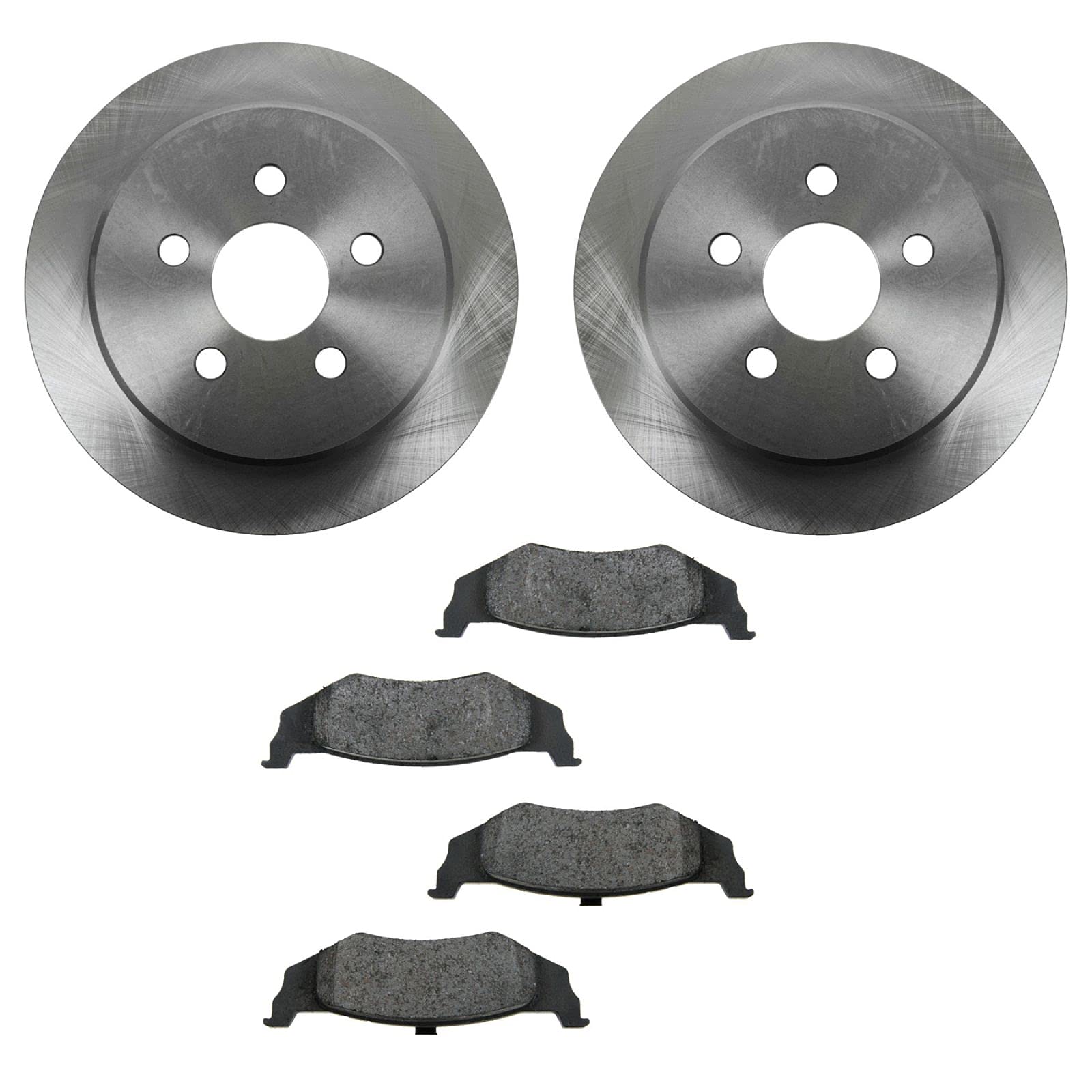 Trq Brake Pad & Rotor Semi Metallic Rear Kit For Chrysler Dodge Plymouth