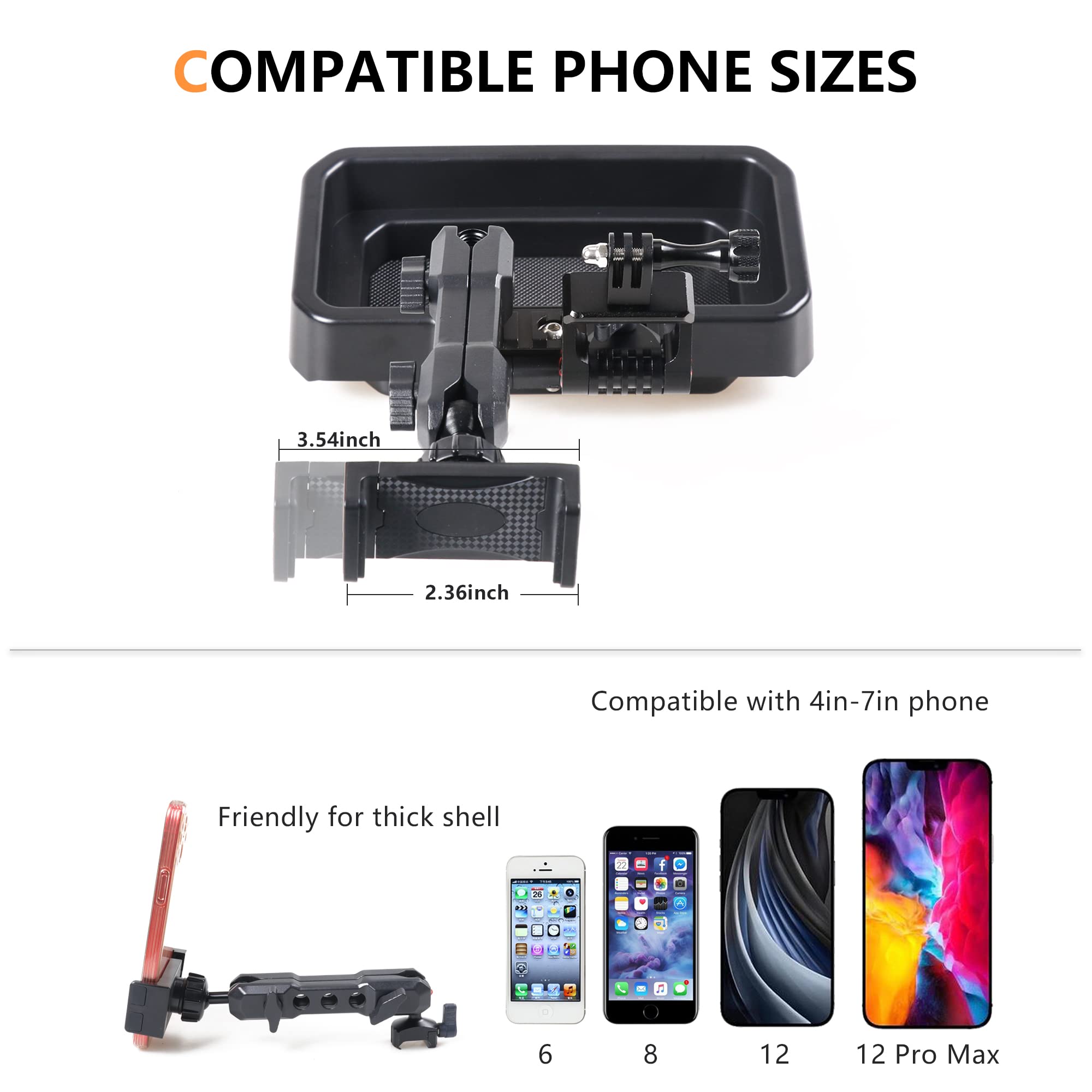 RERPRO Dash Phone Mount Holder Compatible with 2021 2022 2023 2024 2025 New Ford Bronco 2/4 Door Interior Accessories Center Con