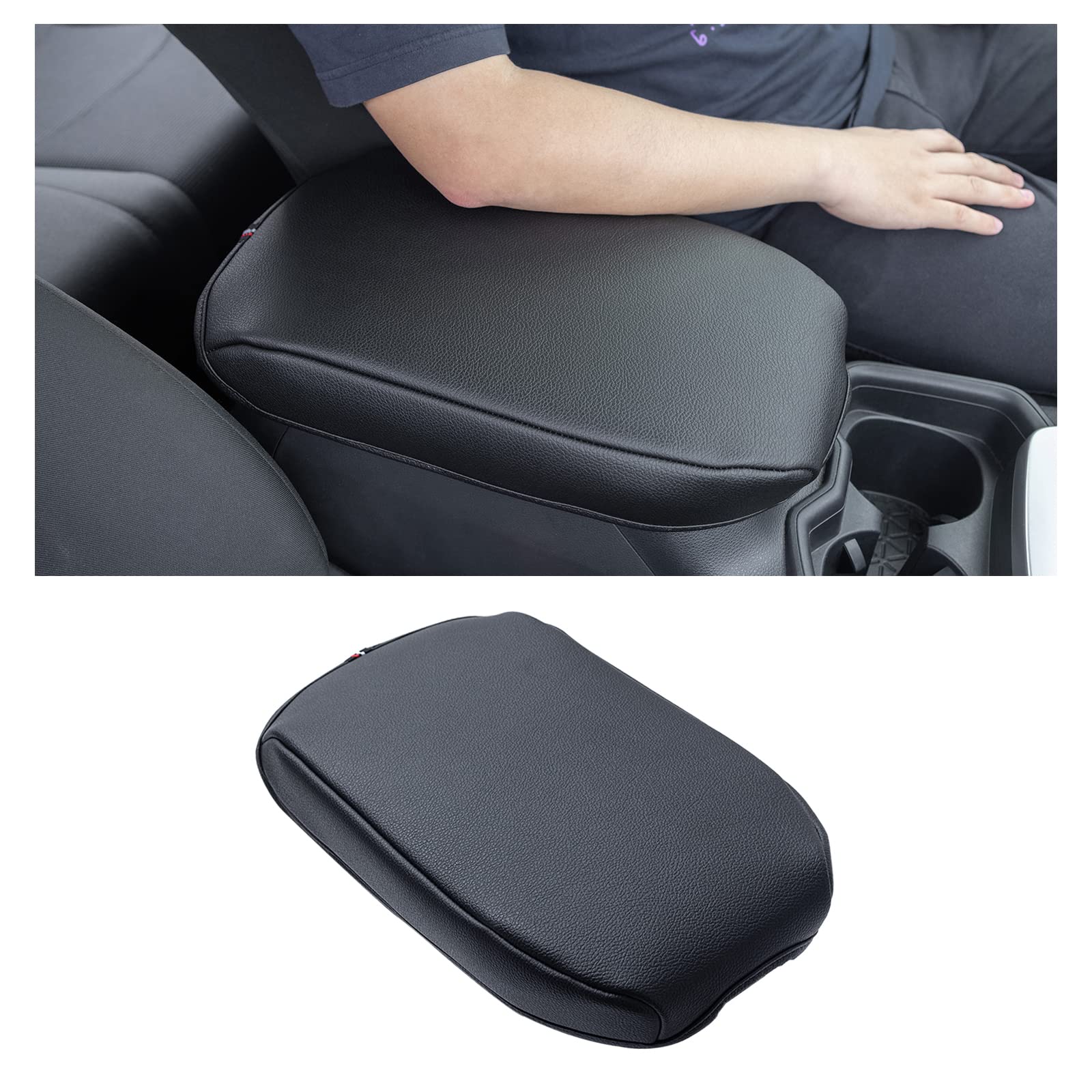 Jdmcar Center Console Armrest Cushion For 2025 Toyota Rav4 Accessories 2024 2023 2022 2021 2020 2019 Leather Middle Console Lid
