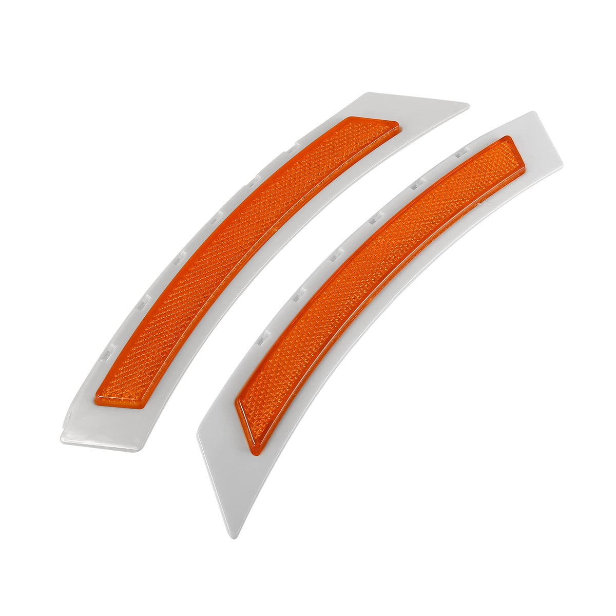 A Absopro Front Bumper Reflector Strip 63147185743 63147185744 Reflective Cover For Bmw 528I 2008-2010 Yellow (Set Of 2)