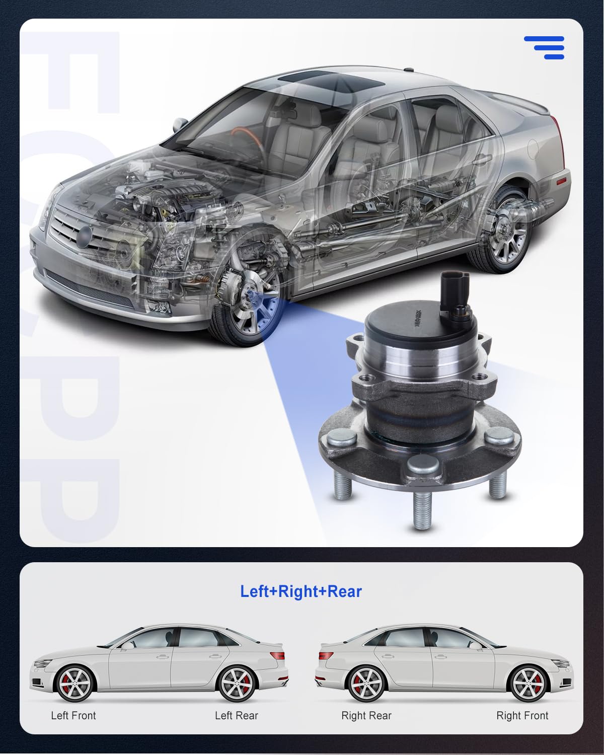ECCPP Replacement For Wheel Bearing and Hub Assembly For C30 2006-2012/S40/V50 2005-2011 Wheel Hubs 5 Lugs W/ABS 512411x2
