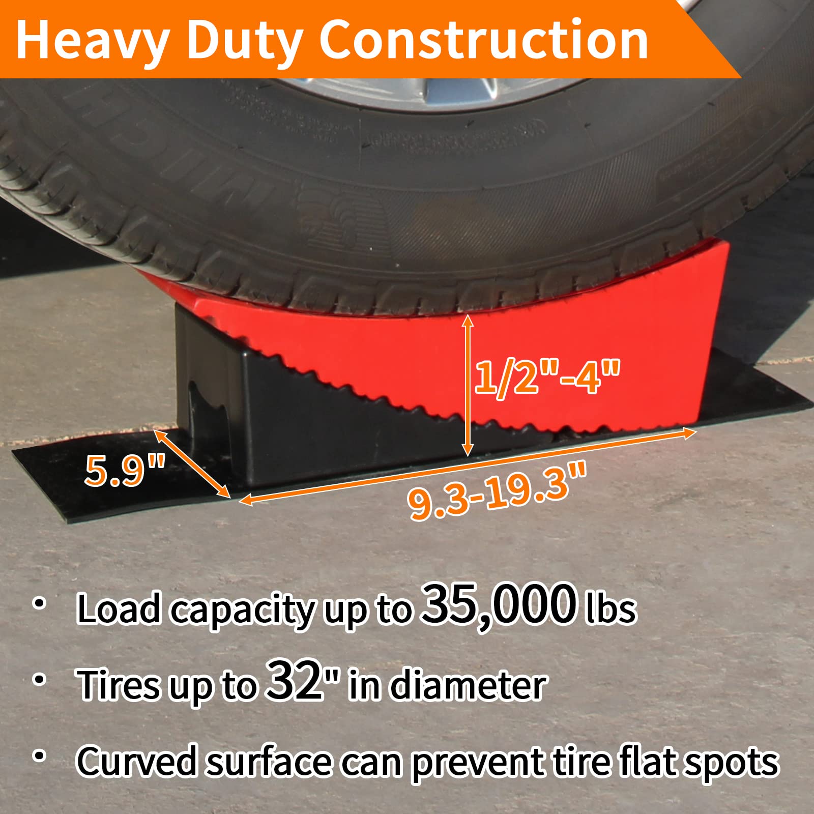 Ouleme Rv Leveling Blocks, Camper Leveler System 2 Packs For Dual Axle Tandem Wheel Travel Trailer, Include 2 Curved Leveler Ram