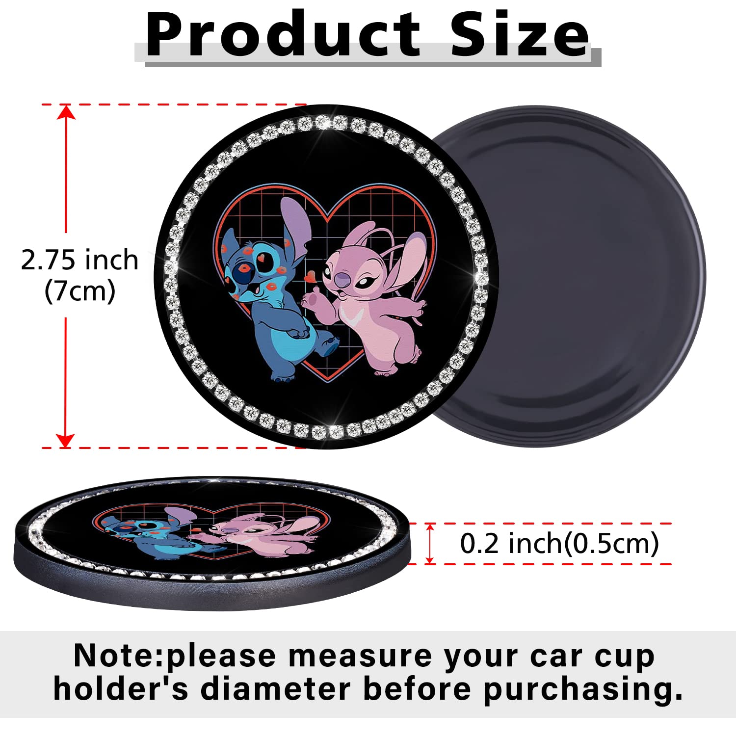Car Cup Holder Coaster 2 Pack Cute Cartoon Silicone New Automotive Cupholder Accessories Interior Decor Decorations For Women Gi