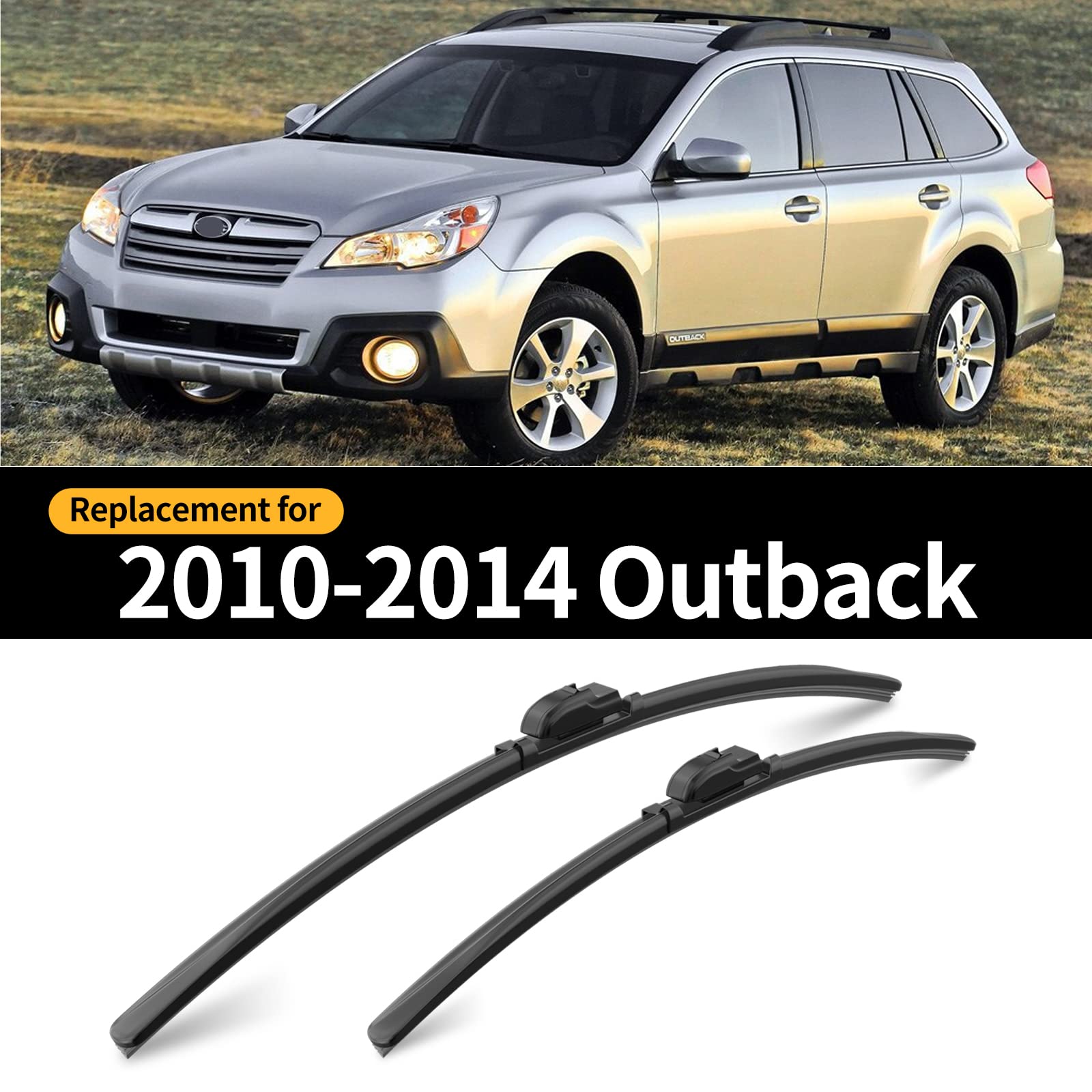 Gardimu Front And Rear Windshield Wiper Blades, 3 Pcs Front And Back Windshield Wipers Blades Replacement For Subaru Outback 201