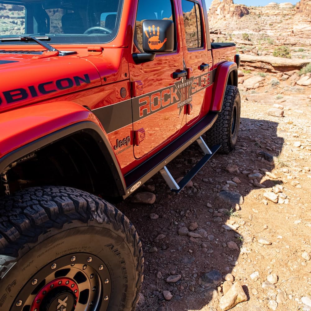 Rock Slide Engineering Bd-Ss-300-Jt4E Jt Gladiator Step Sliders 3Rd Gen End Sections Sub Part 2020-22 Jeep Jt Gladiator