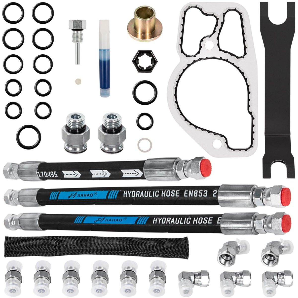 High Pressure Oil Pump HPOP Master Service Kit & Hoses Lines & Crossover Kit for Ford 7.3L Powerstroke Diesel engines F-series E