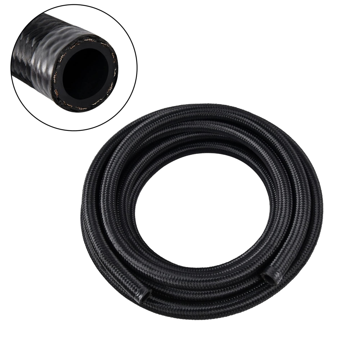 Evil Energy 20An Fuel Line, An20 Braided Fuel Hose Nylon Cpe 5Ft Black