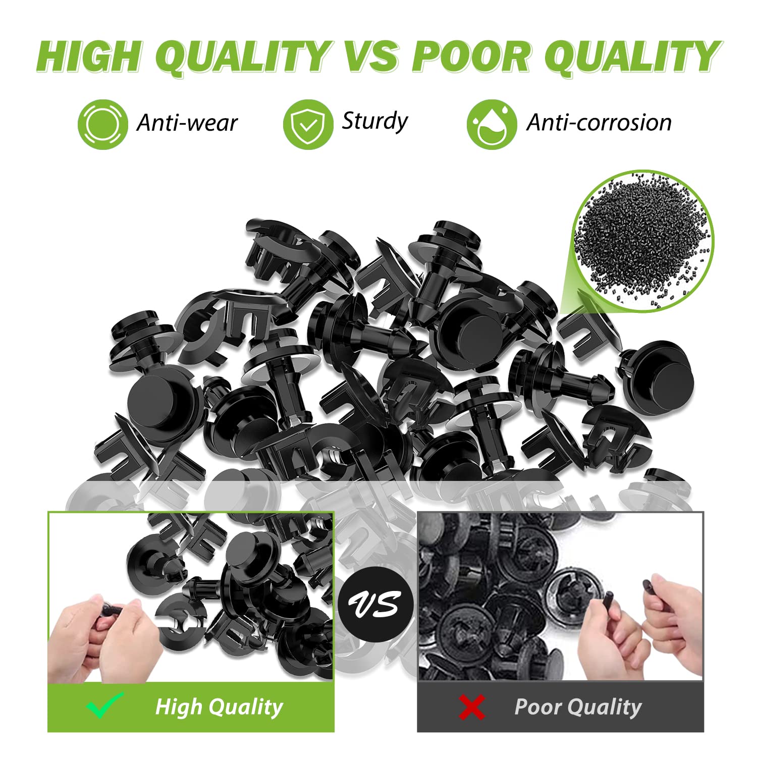 Frokom 30Pcs Retainers Clips Bumper Grill Fender Rivets,15 Sets Replacement For Chevrolet Silverado/Chevy Avalanche/Colorado/Tah