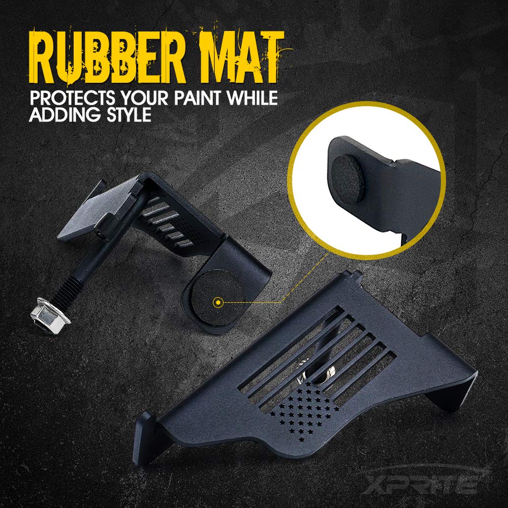 Xprite Wrangler Foot Pegs, Metal Steel '' Us Flag '' Exterior Door Hinge Mounted Front Rest Pedals Compatible With 2007-2018 Jee