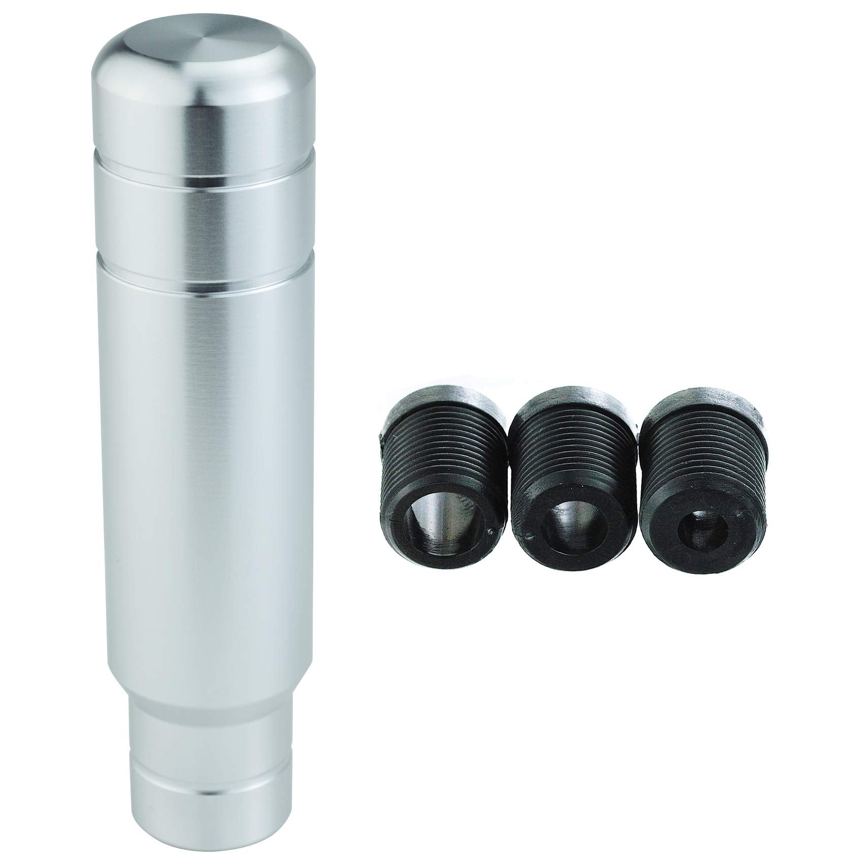 Abfer Metal Heavy Shift Knob, 5'' Aluminum Alloy Weighted Gear Lever Stick Shifter Handle Fit Most Automatic Manual Vehicle (Sil