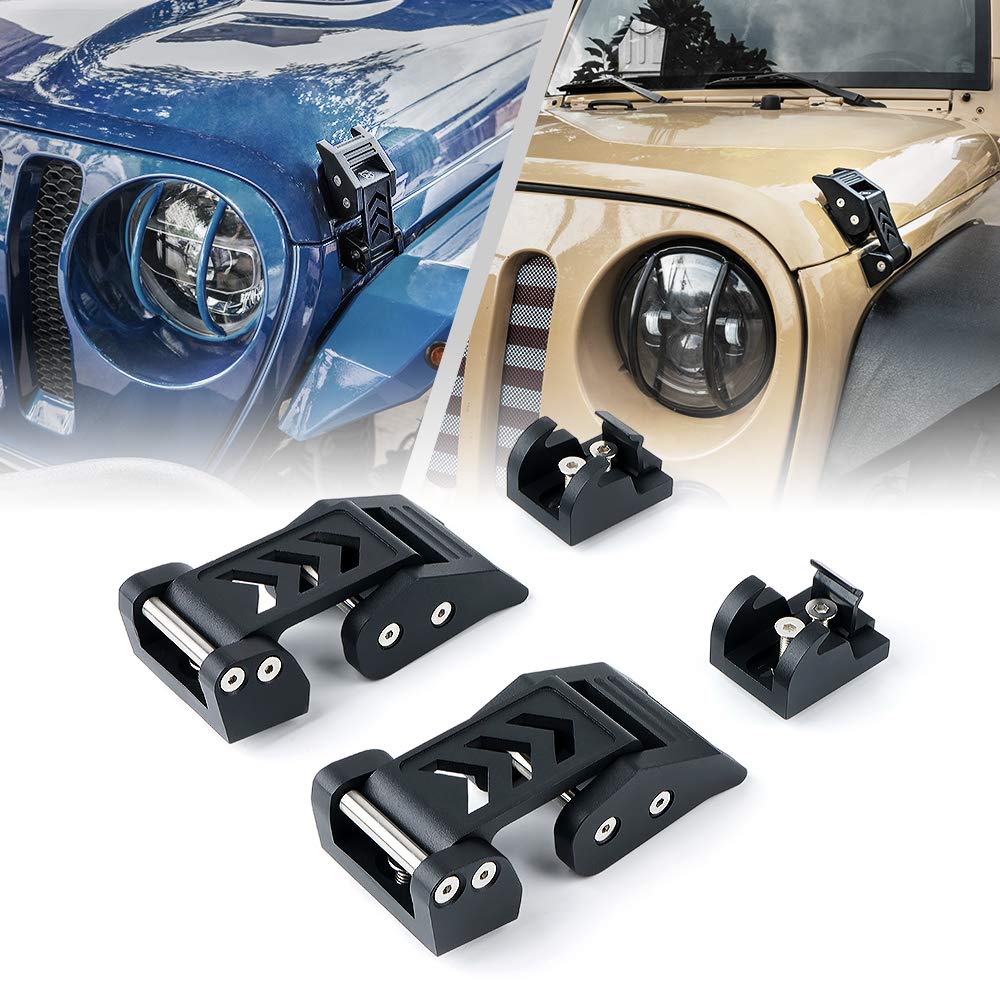 Xprite Aluminum Hood Latches Catch Kit Compatible With 2007-2018 Jeep Wrangler Jk Jku & 2018-2025 Jeep Wrangler Jl Jlu & 2020+ G