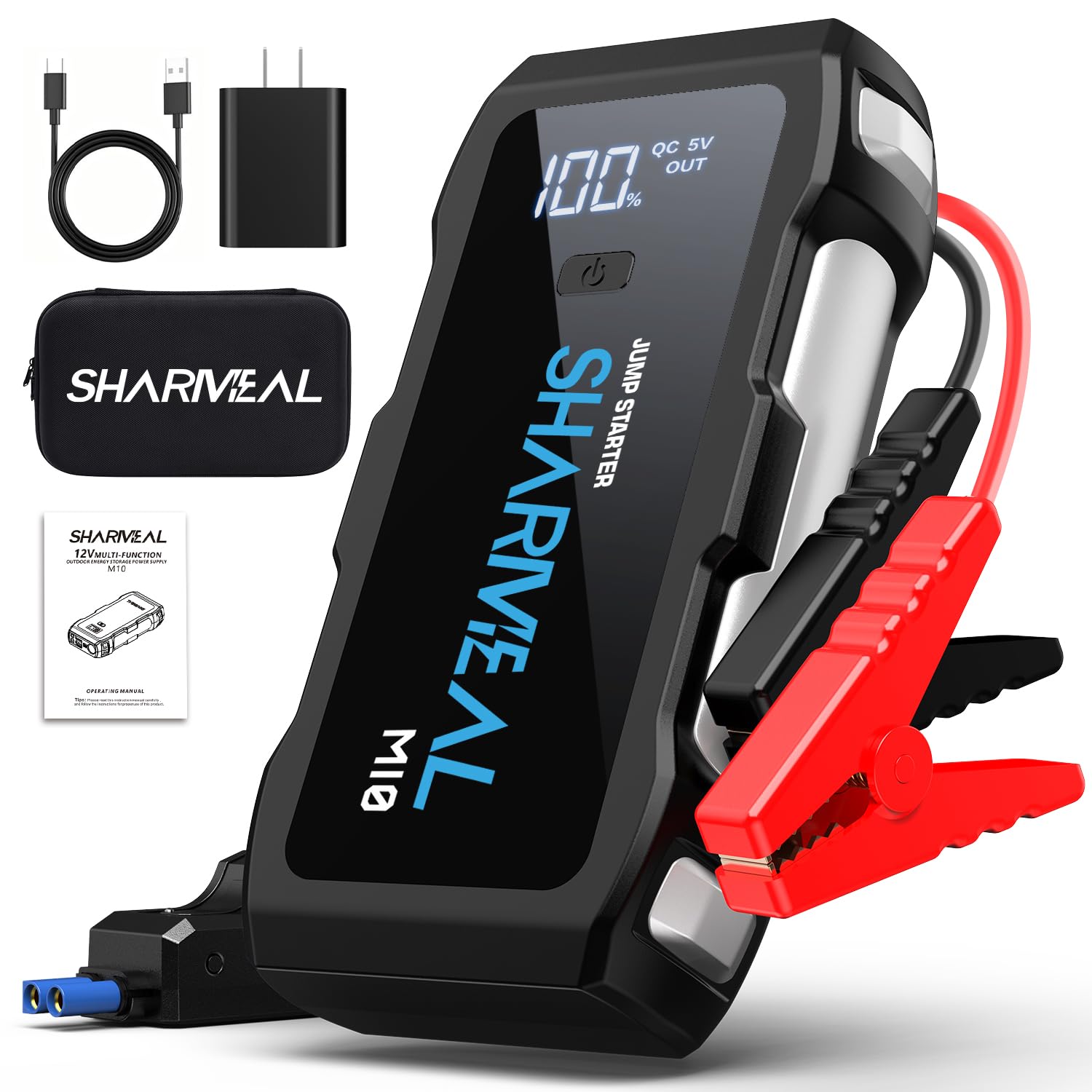 Jump Starter 6000A, 12V Car Battery Jump Starter with USB Quick Charge (Up to All Gas or 10.0L Diesel Engine), Battery Booster w